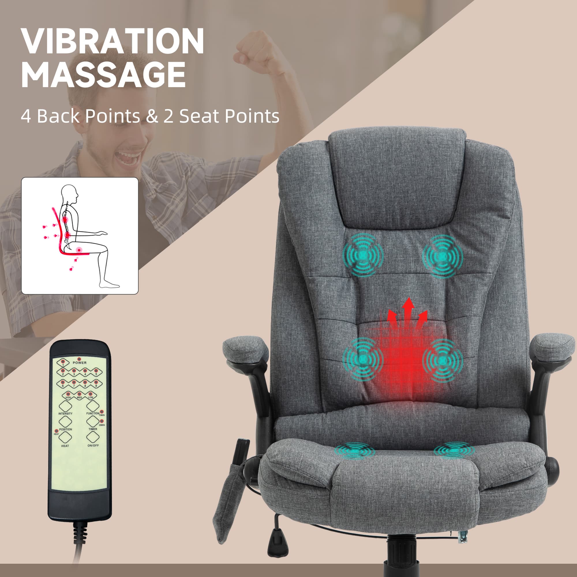 Transform Your Workday with the Vinsetto Heated Massage Chair - image 5
