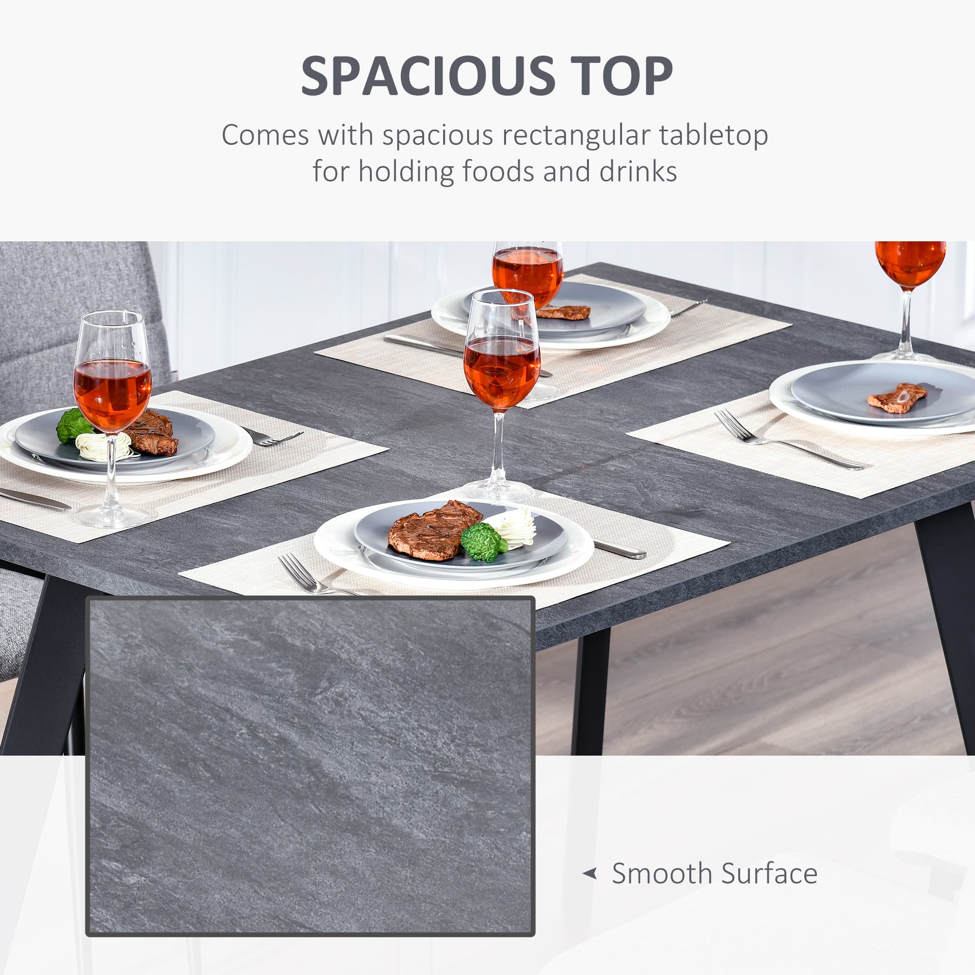 Contemporary Dark Grey Dining Table for Effortless Entertaining - image 5