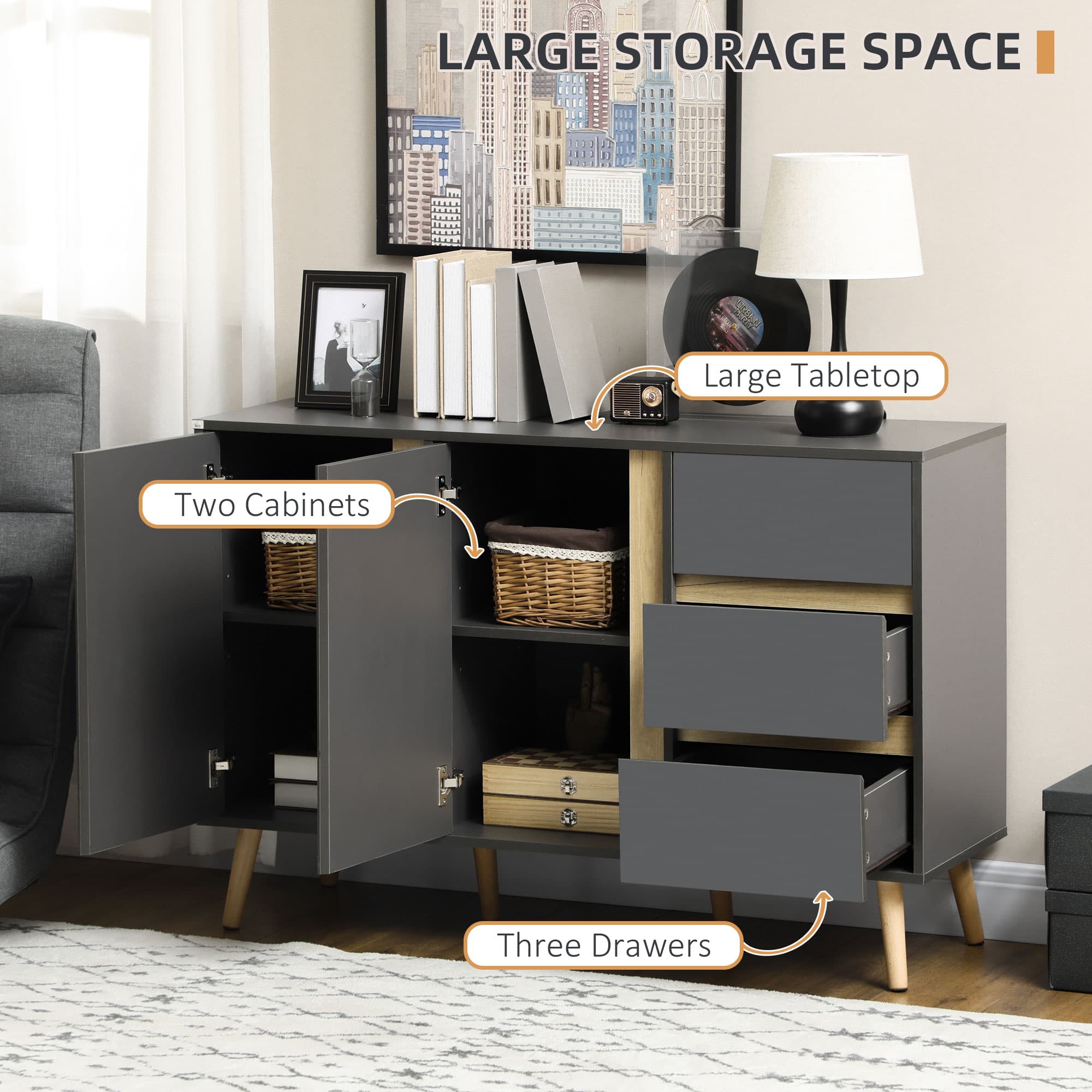 Transform Your Space with this Modern Dark Grey Sideboard - image 2