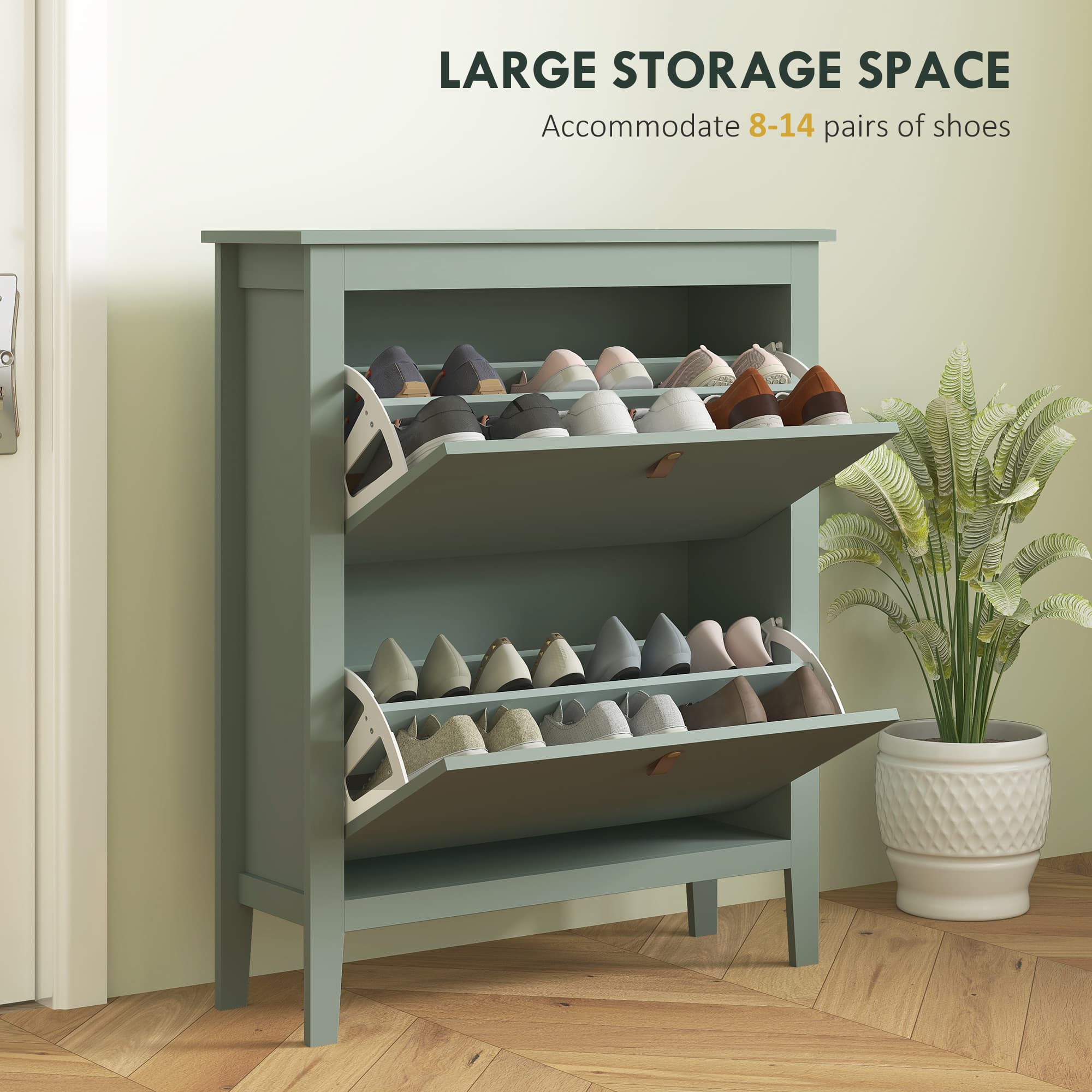 Transform Your Hallway with this Slim Green Shoe Cabinet - image 1