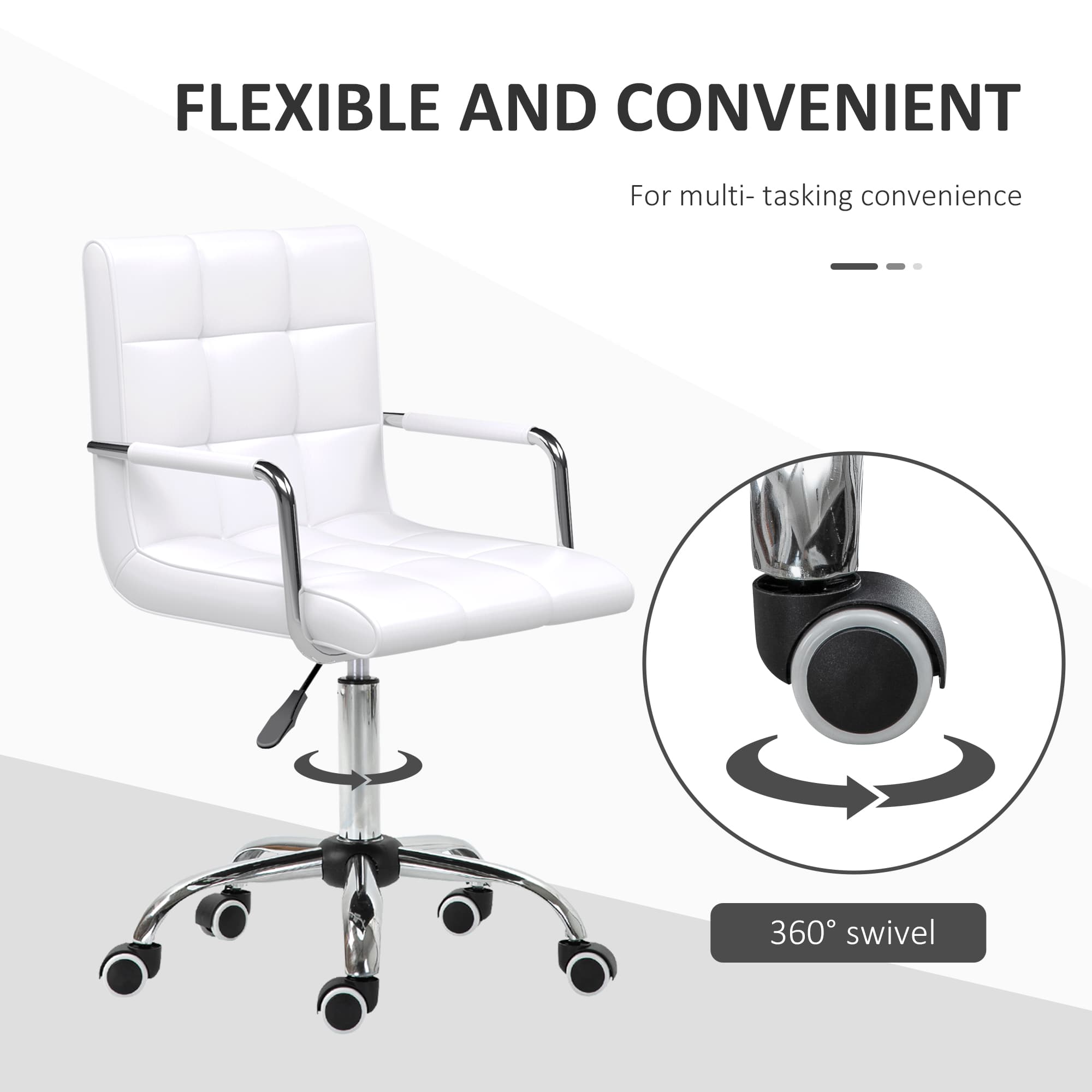 Transform Your Workspace with this White Leather Vanity Chair - image 4