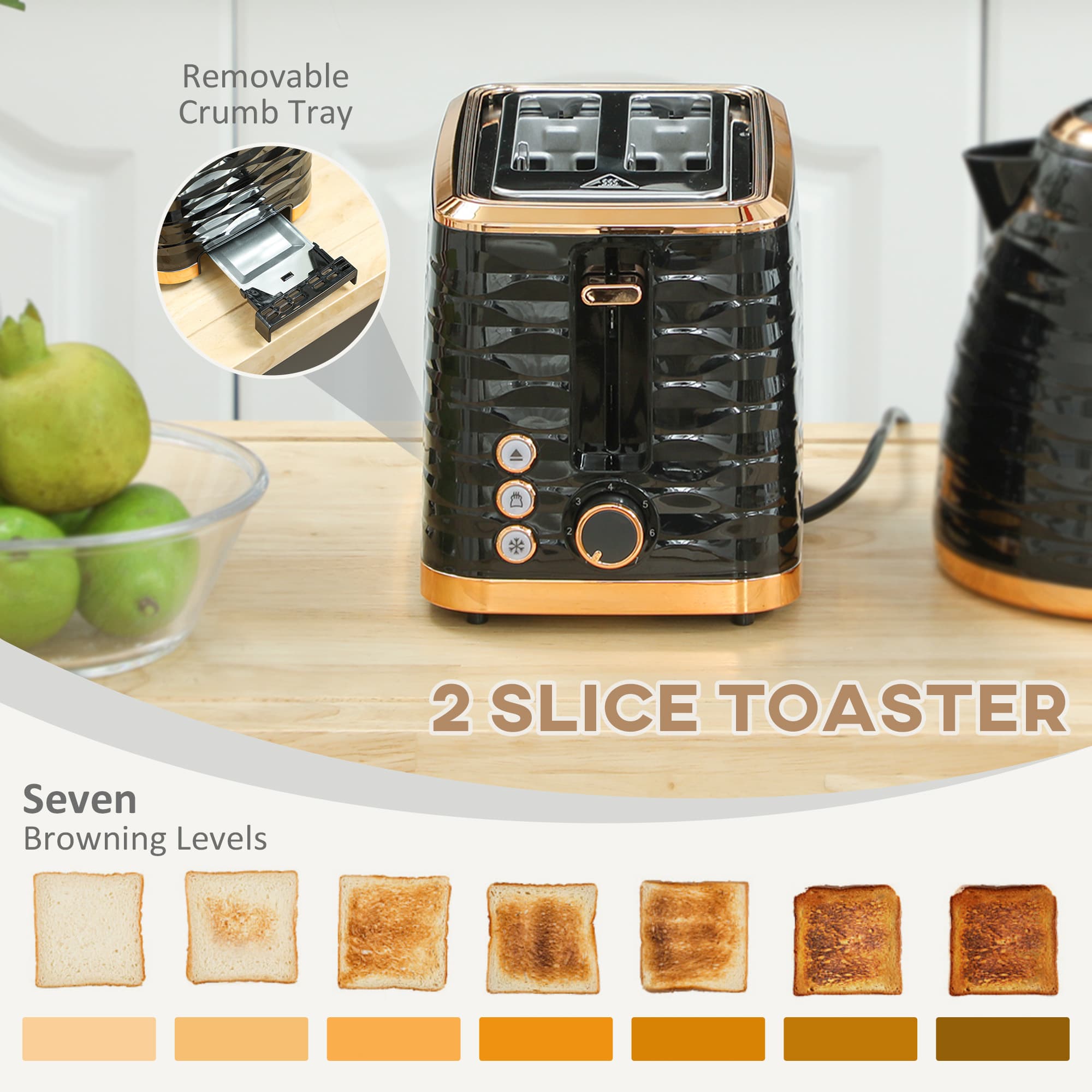 Transform Your Mornings with this Black Kettle & Toaster Set - image 3