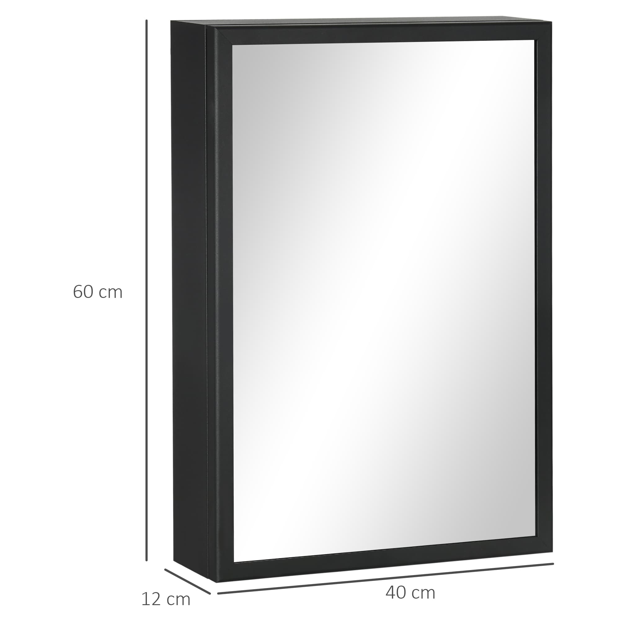 Effortless Storage: Black Wall Mounted Mirror Cabinet - image 2