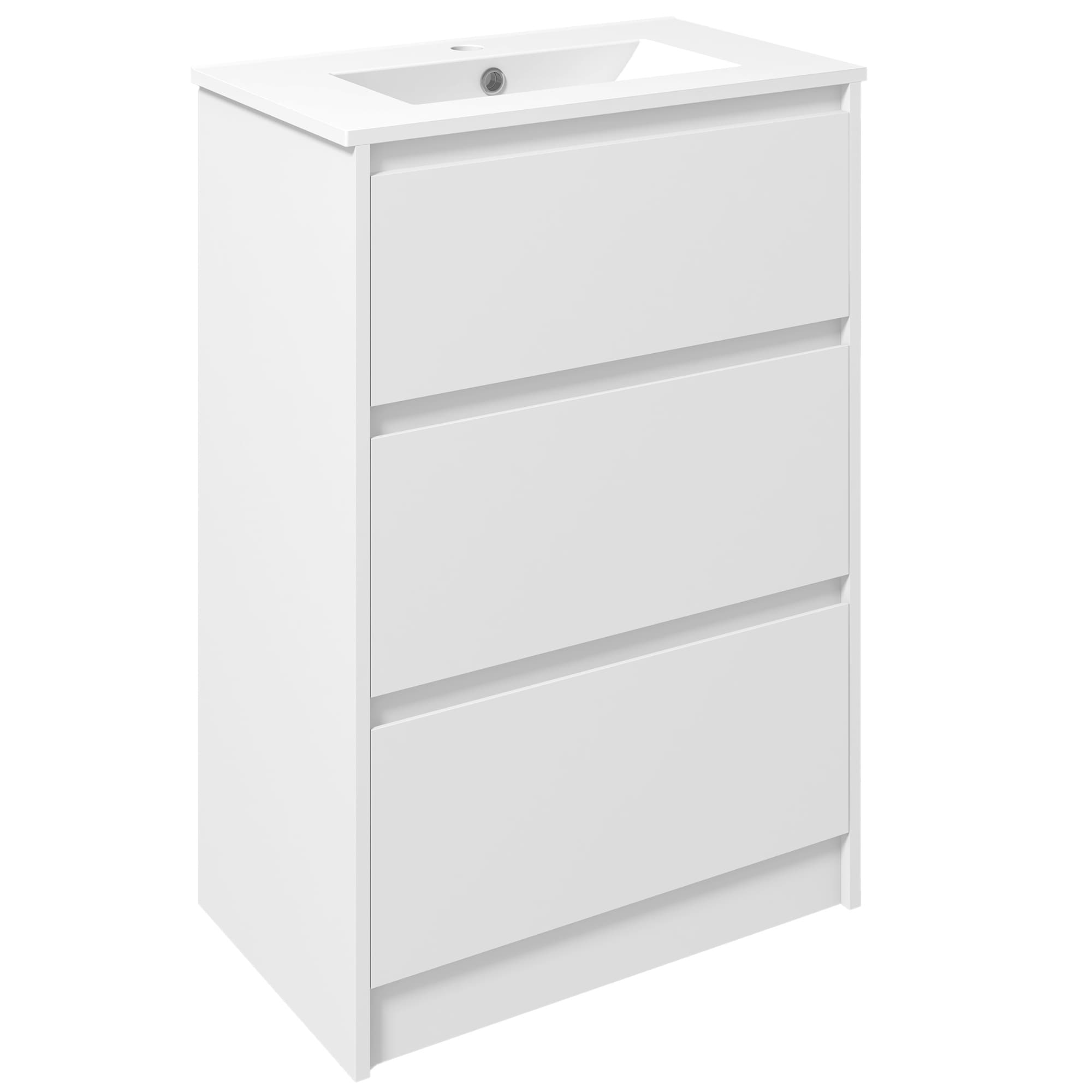 Transform Your Space with this 600mm White Gloss Vanity Unit - High gloss