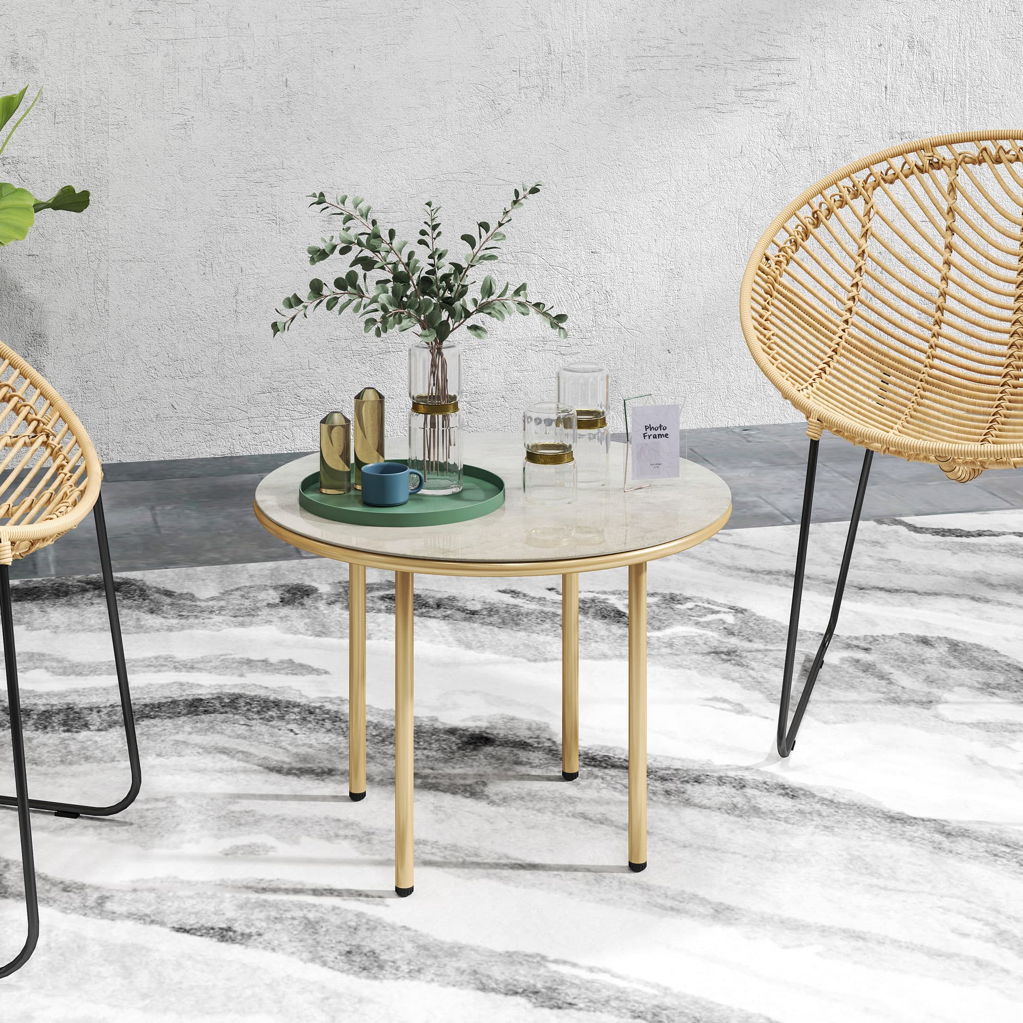Round Faux Marble Coffee Table for Flexible Spaces - image 7