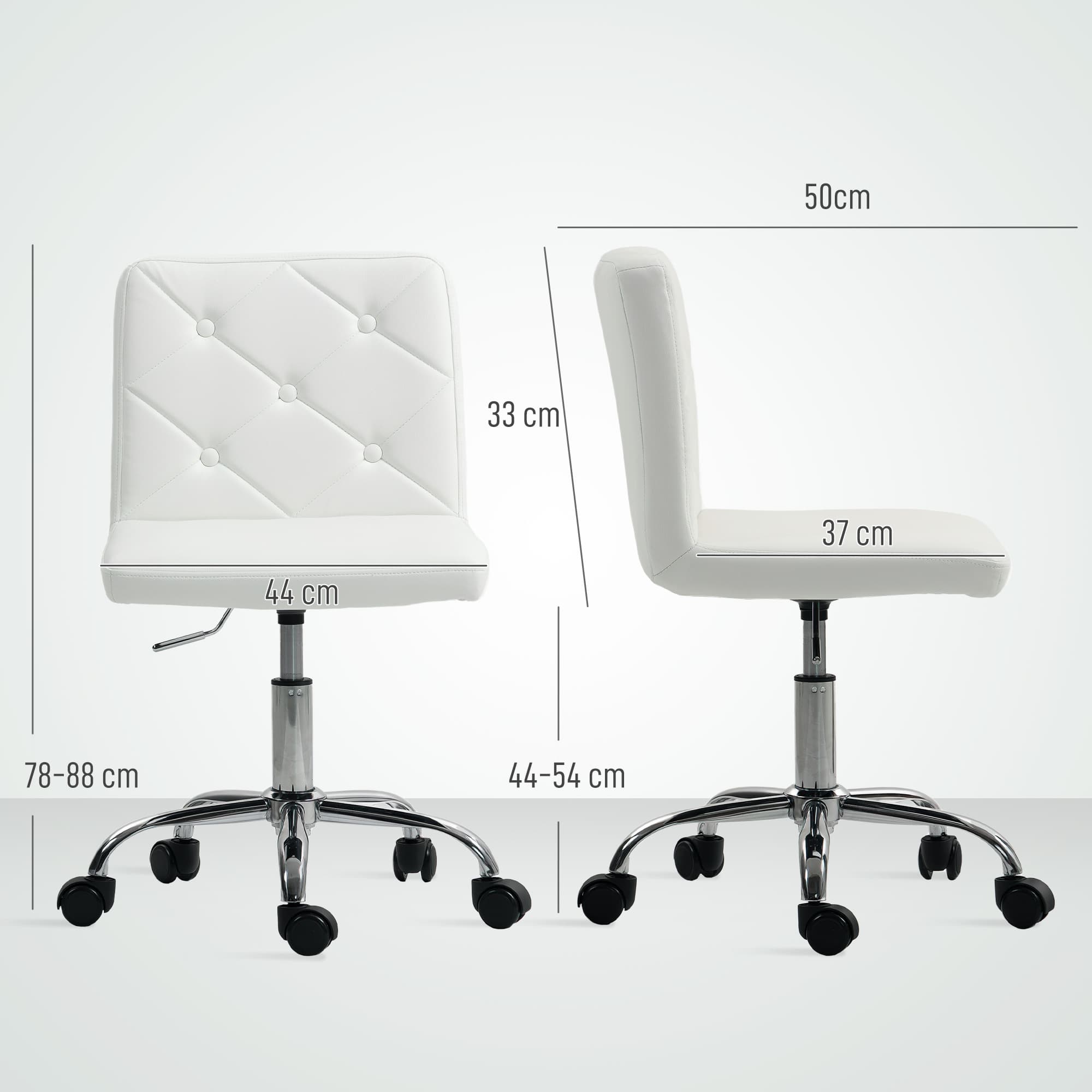 Modern White Armless Office Chair for Effortless Style - image 1