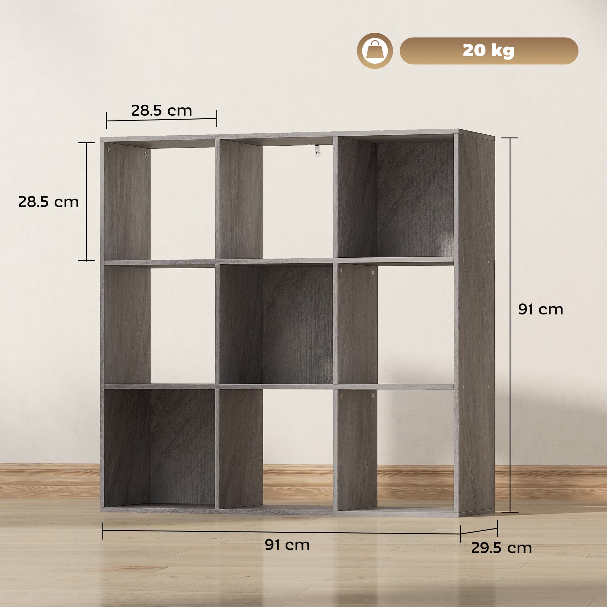 Transform Your Space with the Marble Grey Nine-Cube Shelf - image 5