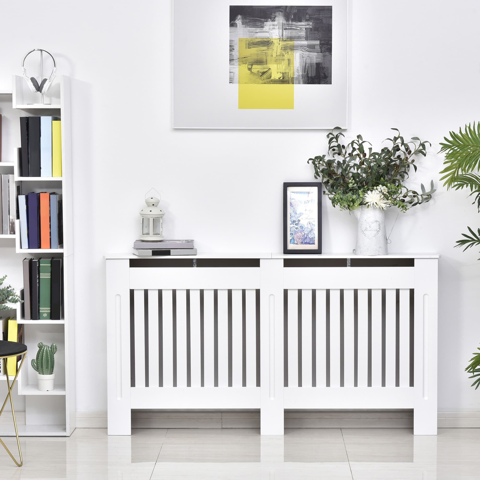 White Slatted Radiator Cover for Large Radiators - image 8