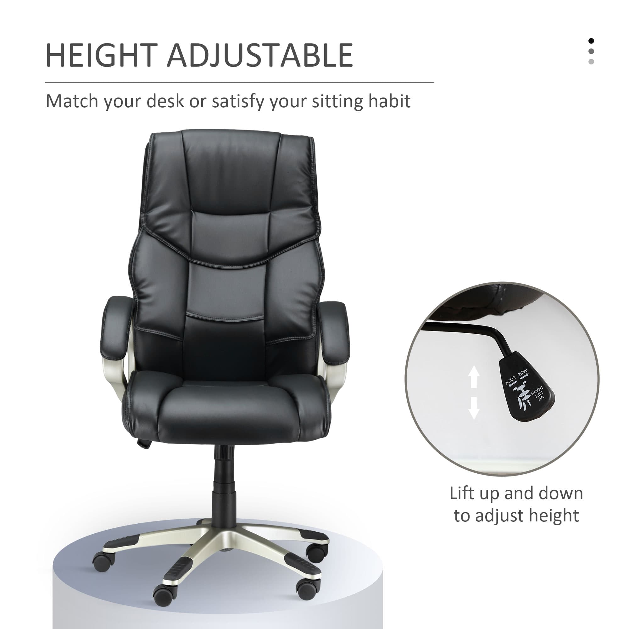 Transform Your Workspace with this High Back Leather Desk Chair - image 5