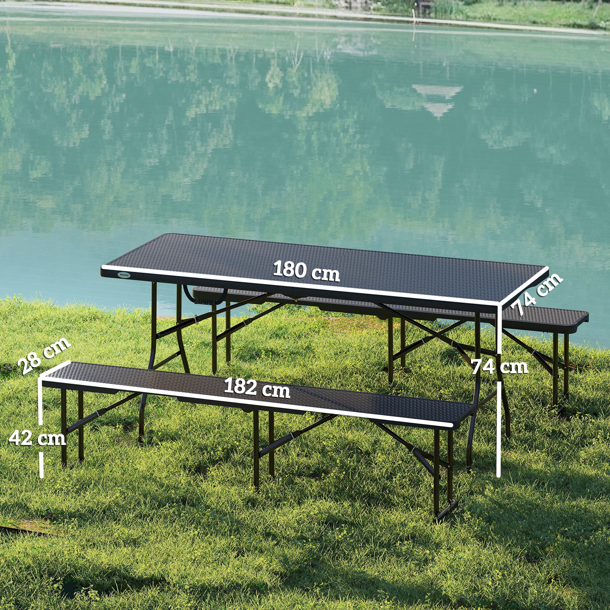 Effortless Outdoor Dining: Rattan Effect Folding Picnic Set - image 2