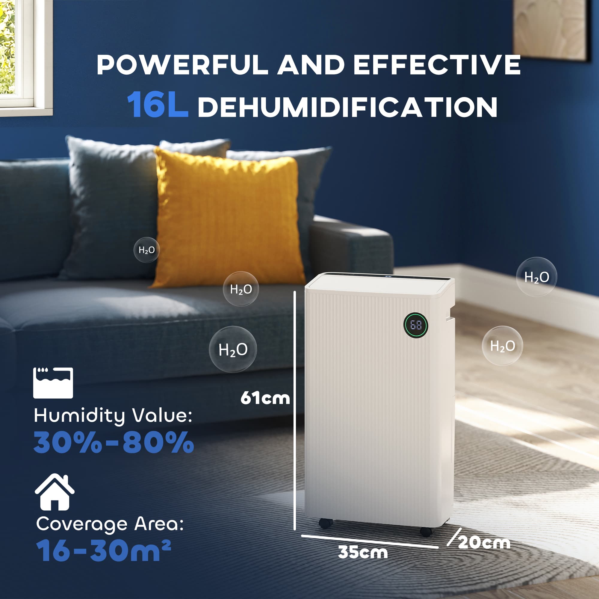 White Dehumidifier and Air Purifier for Home Laundry - image 4