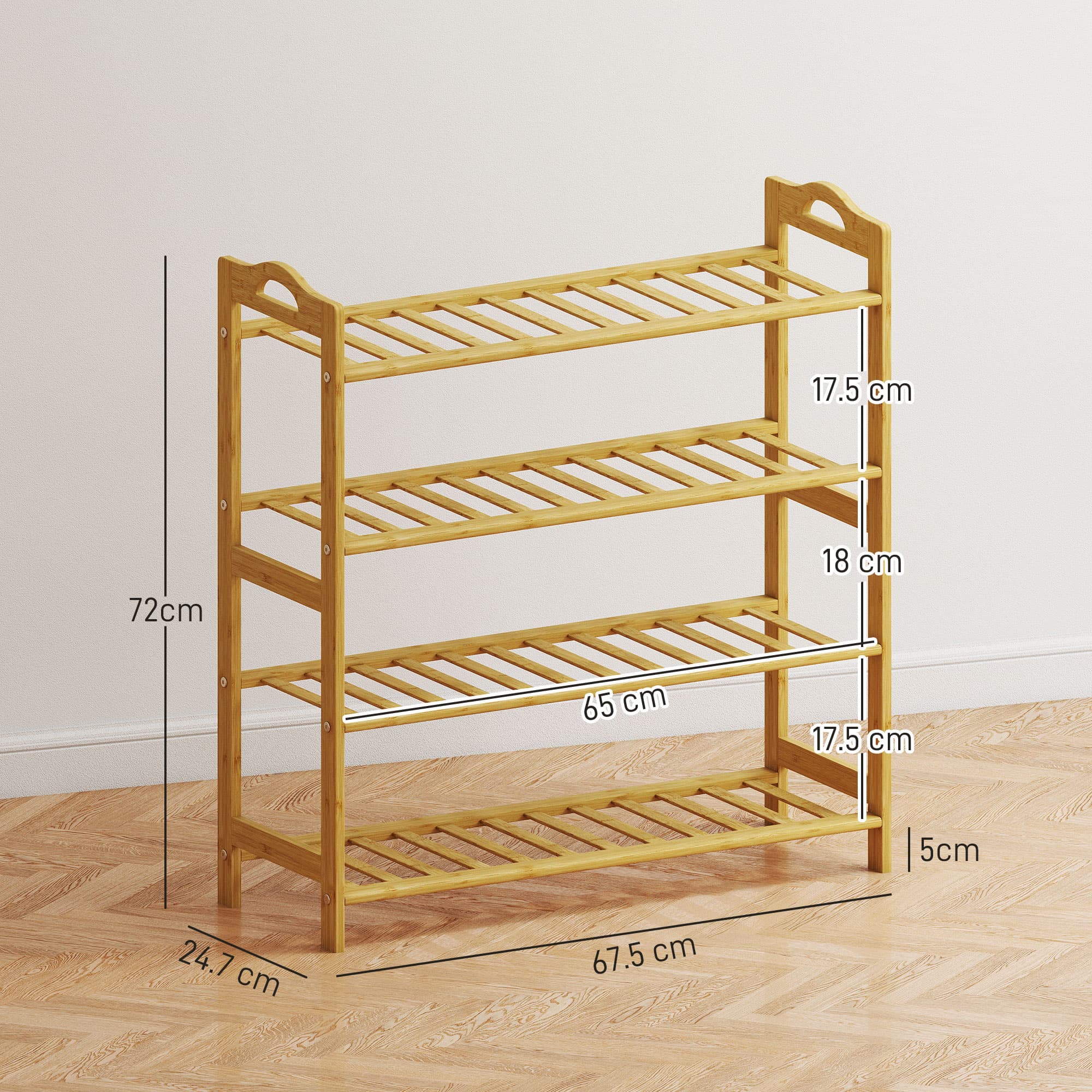 Natural Bamboo Shoe Rack for Hallways and Bedrooms - image 4