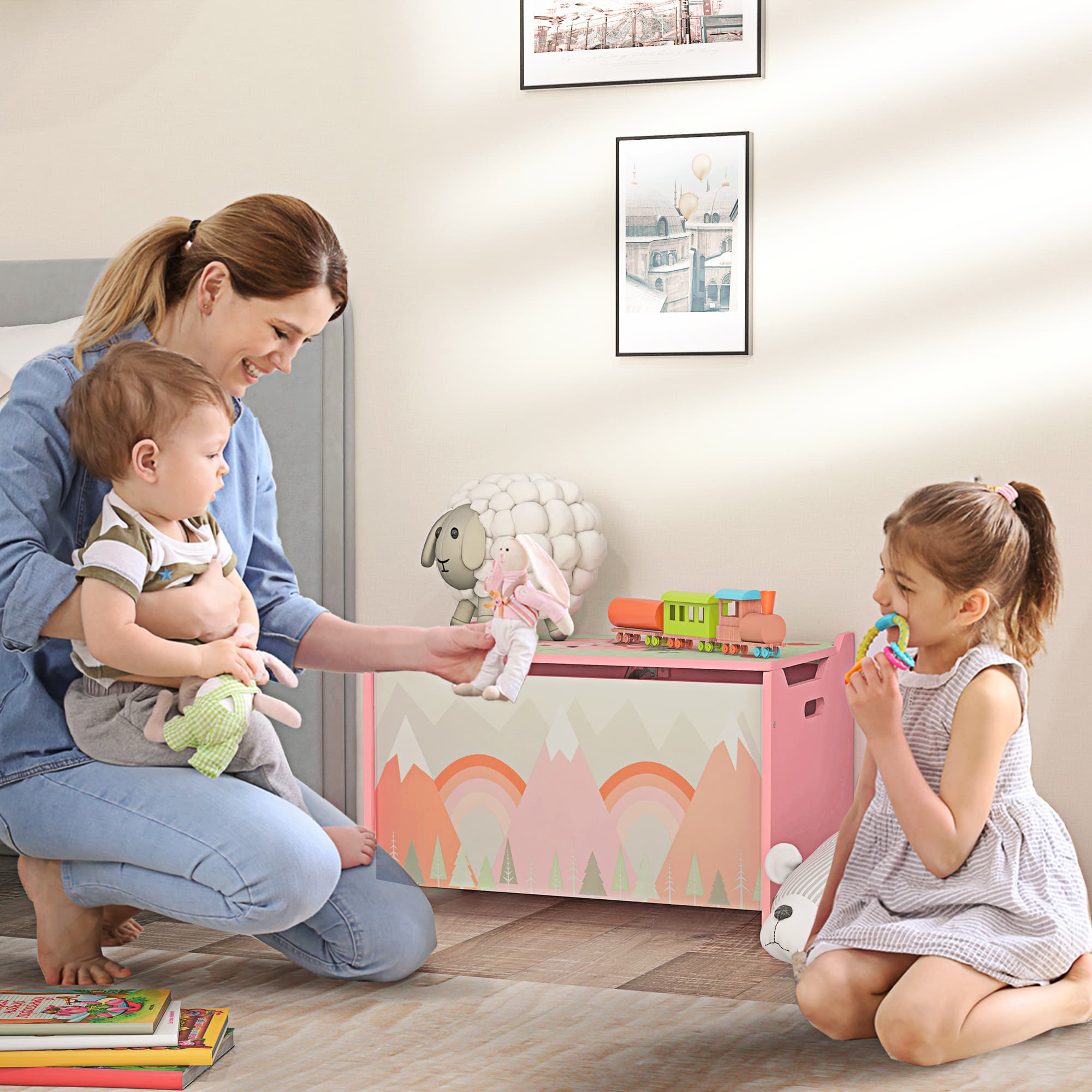 Pink Kids Toy Storage Chest For Tidier Playrooms - image 3