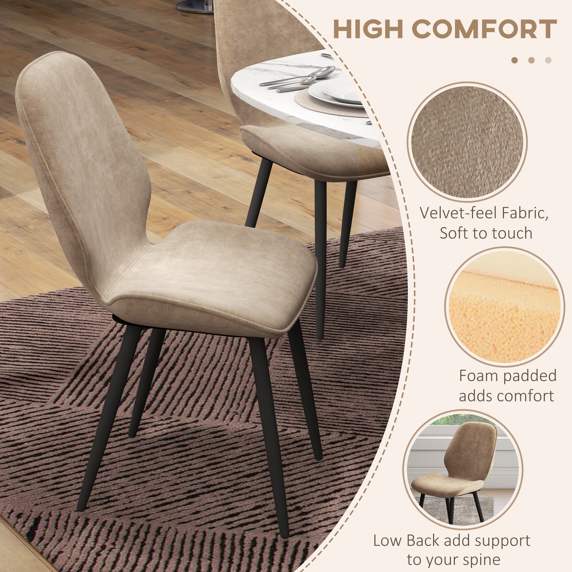 Transform Your Dining Space With Light Brown Velvet Chairs - image 4
