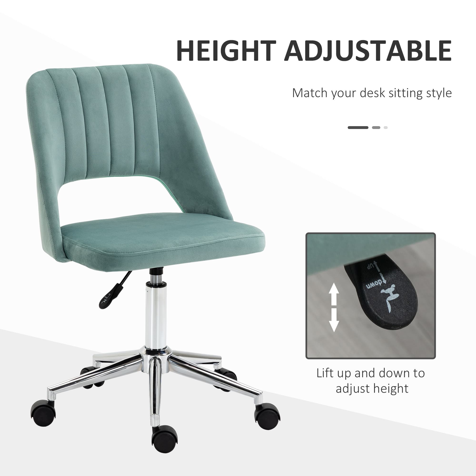 Transform Your Workspace with this Green Velvet Scallop Chair - image 2