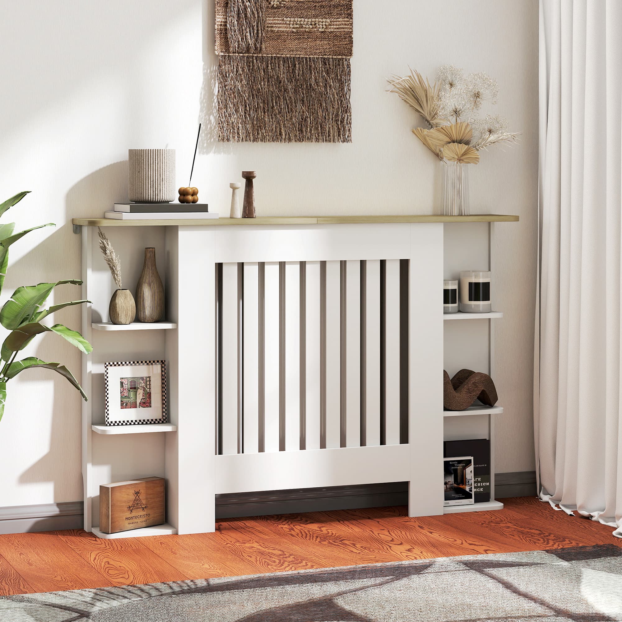 Transform Your Space with this White Slatted Radiator Cover - image 5