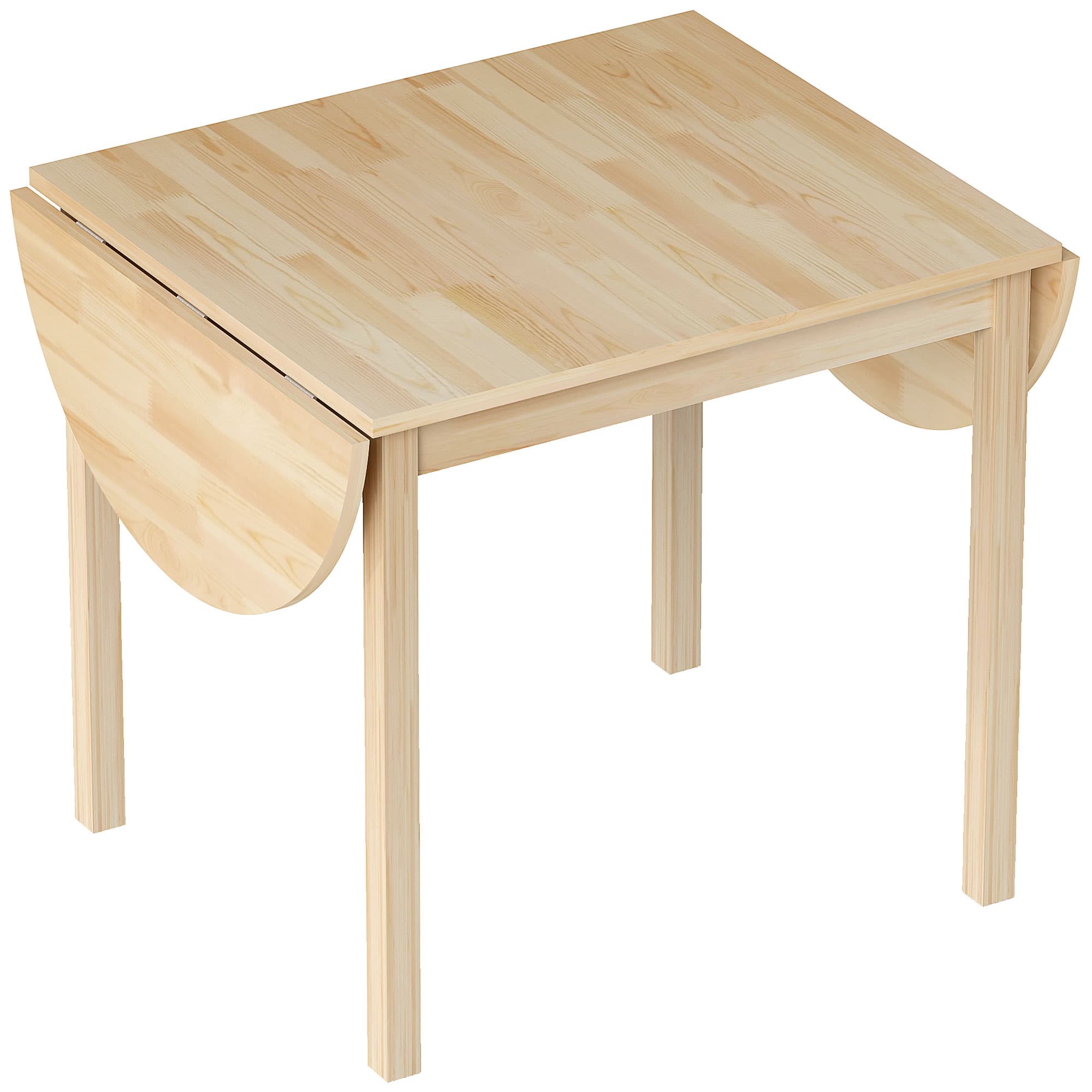Transform Your Space with this Solid Pine Drop-Leaf Table - Natural wood finish