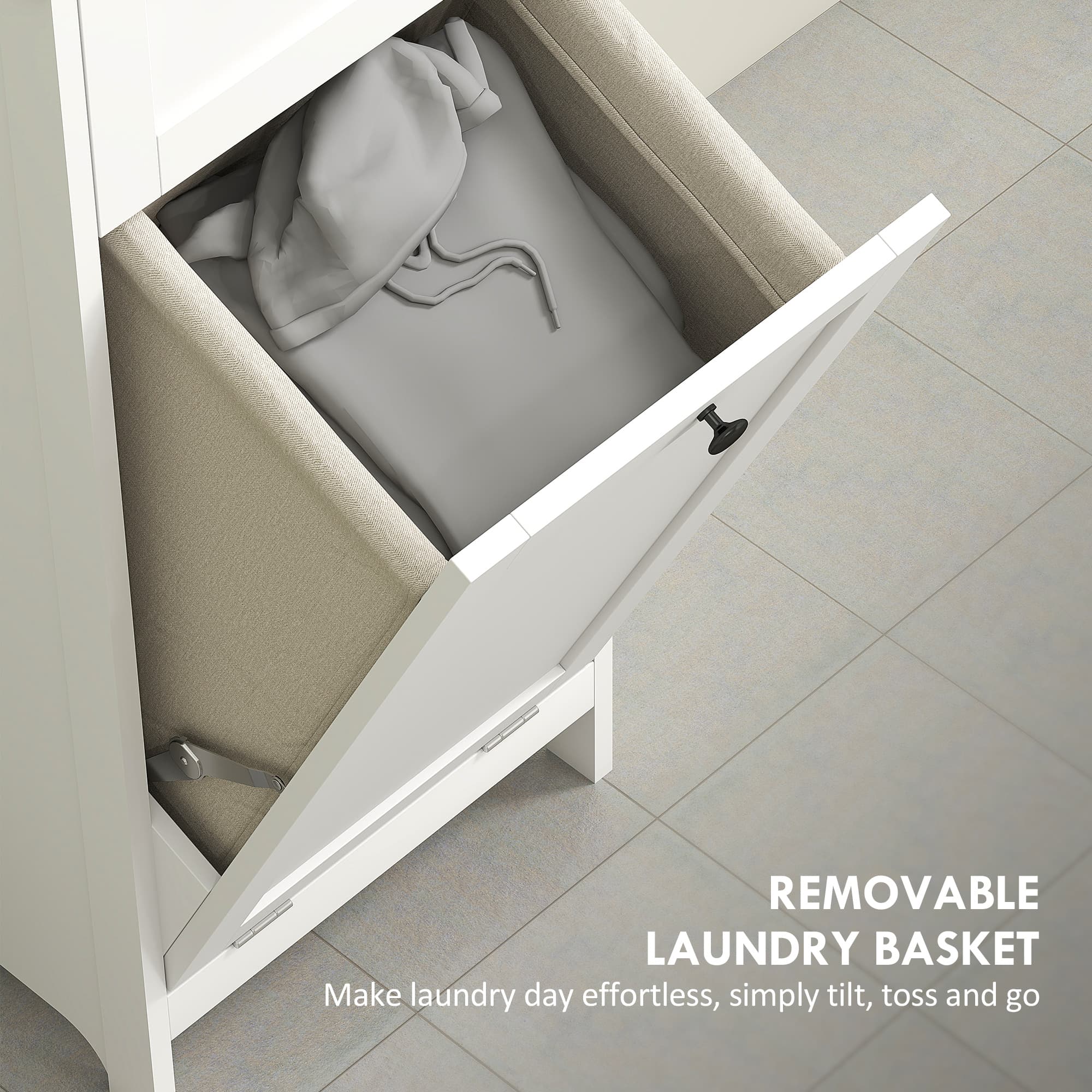 Effortless Bathroom Storage with Integrated Laundry Hamper - image 4