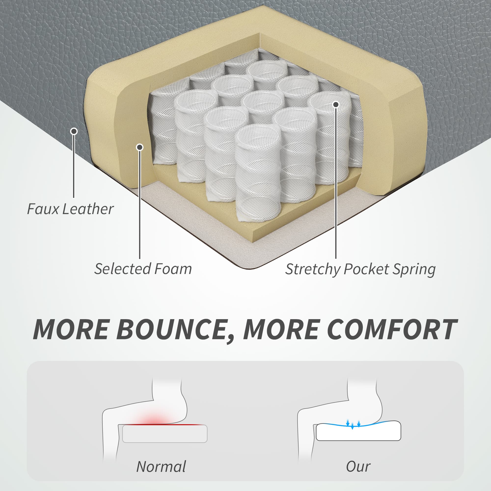 Effortless Comfort: Grey Reclining Office Chair with Footrest - image 2