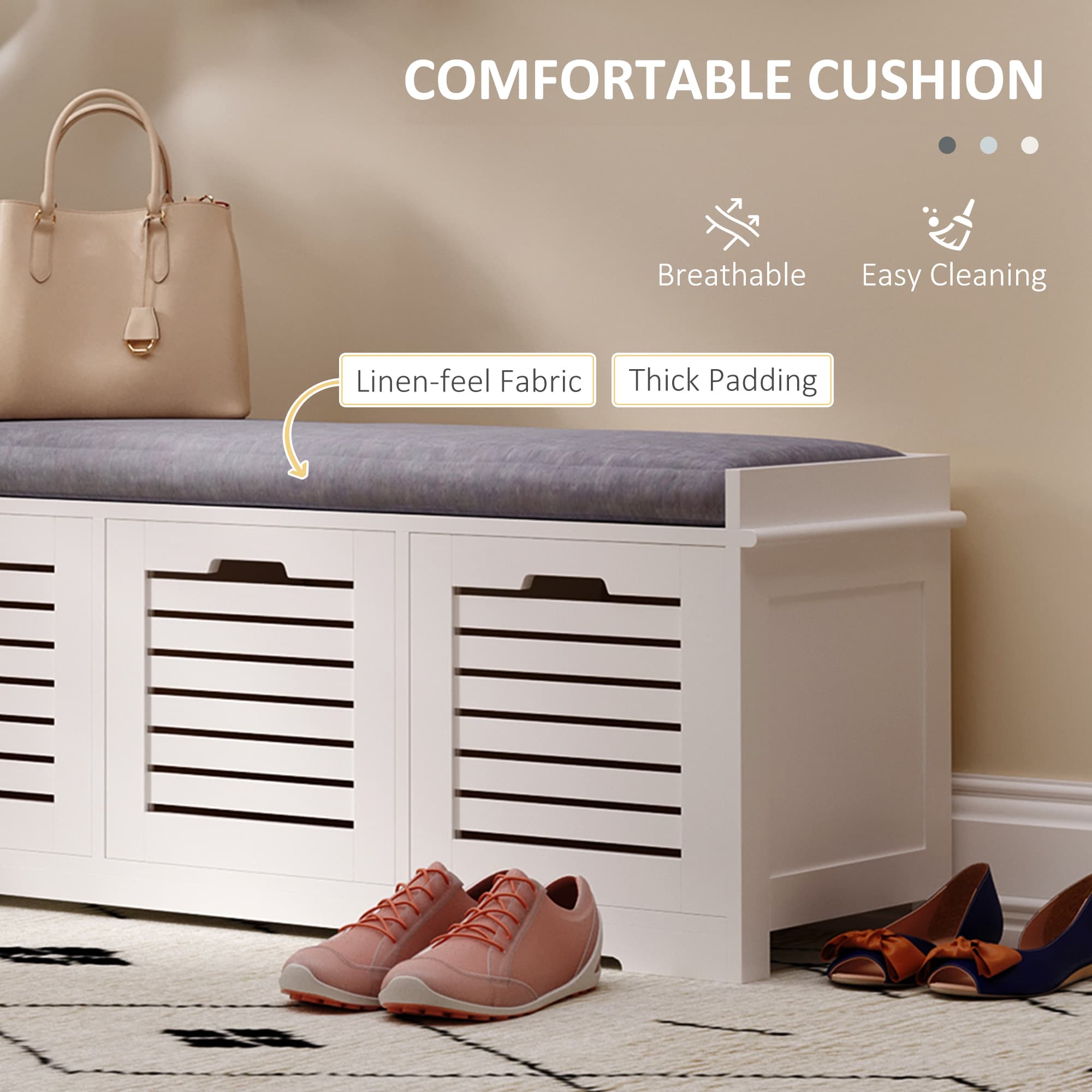 Transform Your Hallway with this White Shoe Storage Bench - image 5