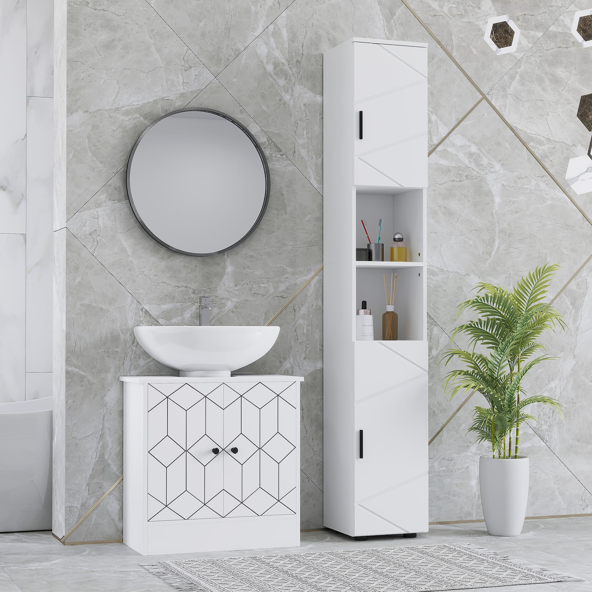 Maximise Space with the Kleankin Tall White Bathroom Cabinet - image 1