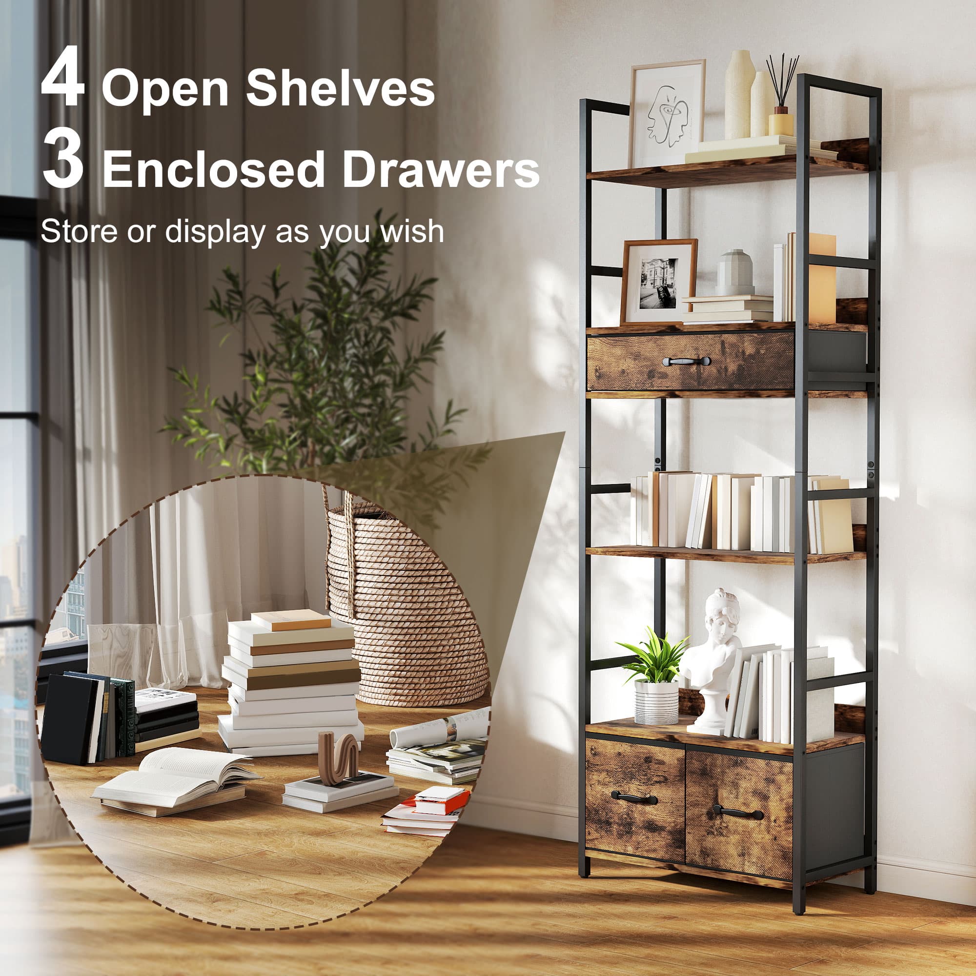 Transform Your Space With This Industrial Tall Bookcase - image 1