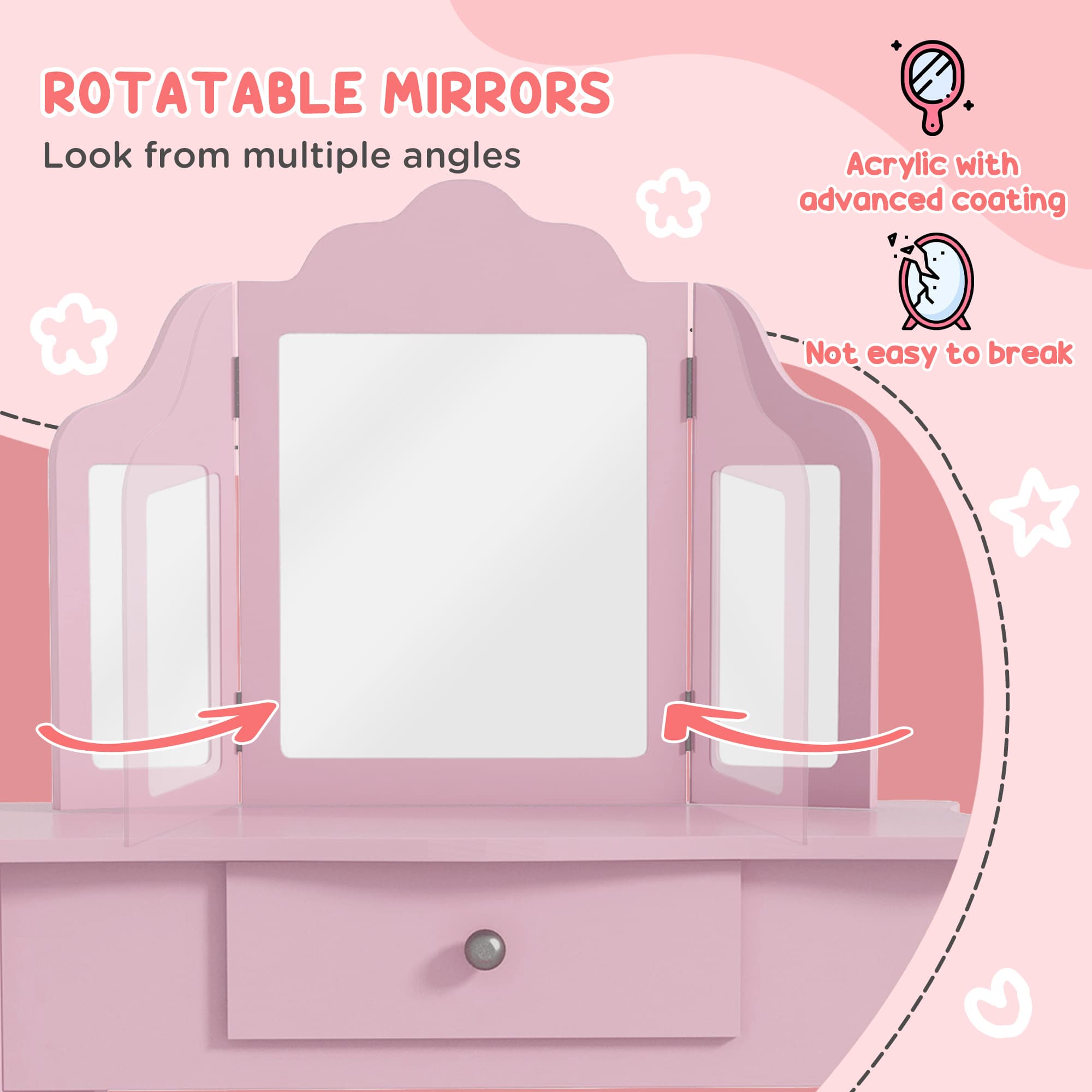 Transform Their Space with this Pink Kids Vanity Set - image 2