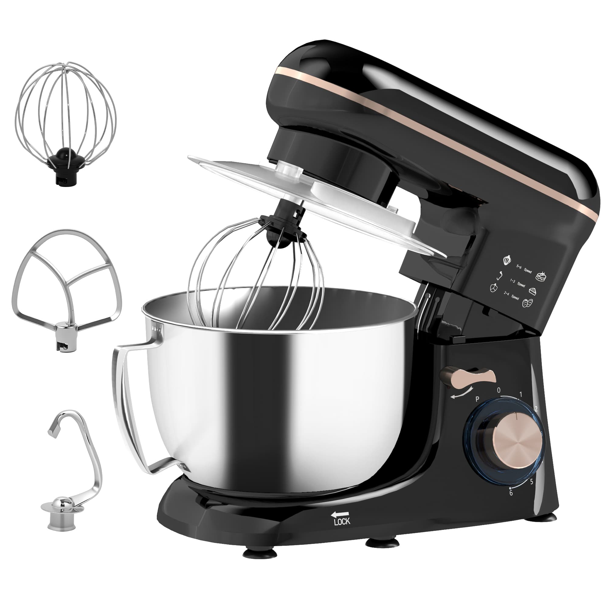 Transform Your Baking with this 1300W Black Stand Mixer - Black