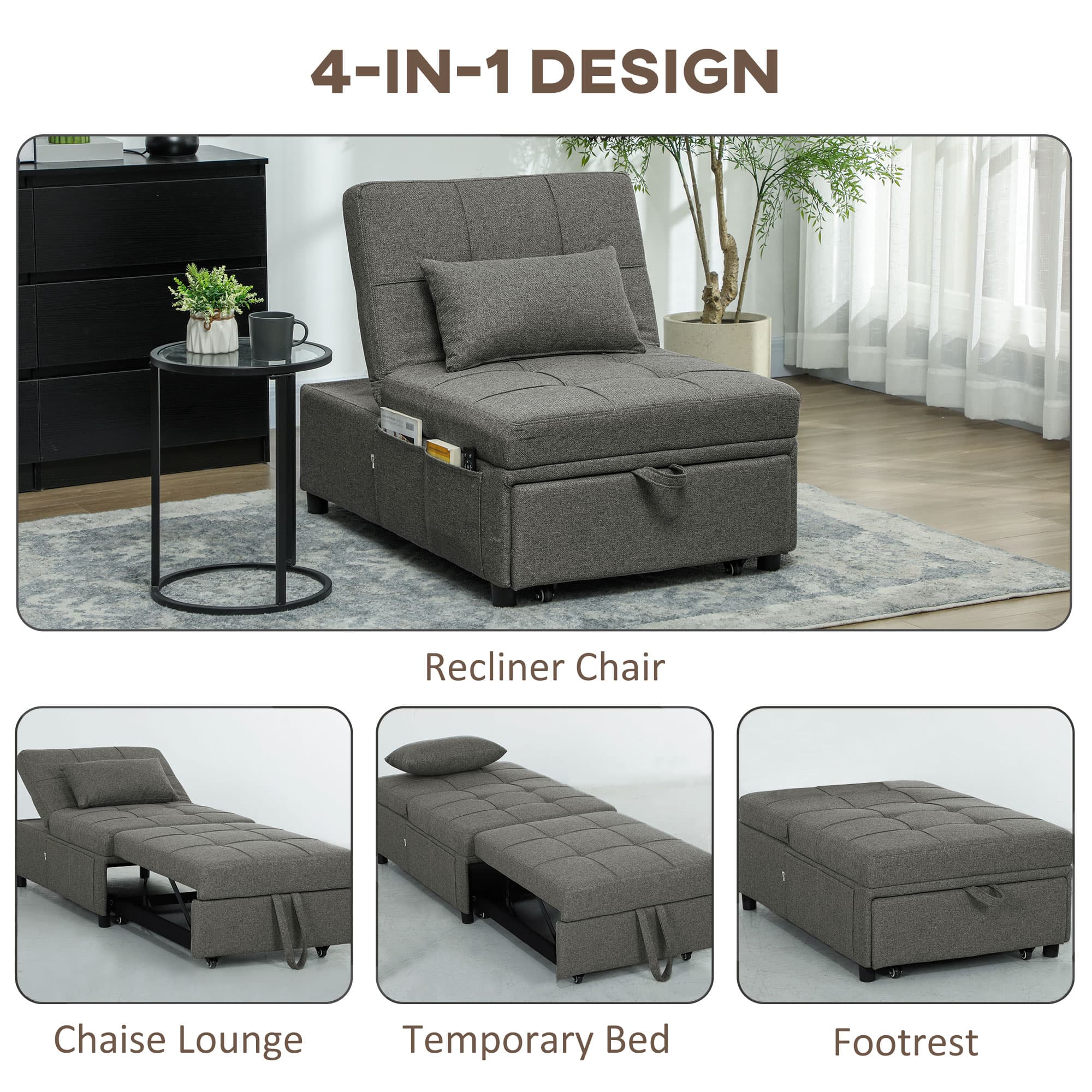 Transform Your Space with the 4-in-1 Single Sleeper Chair - image 5