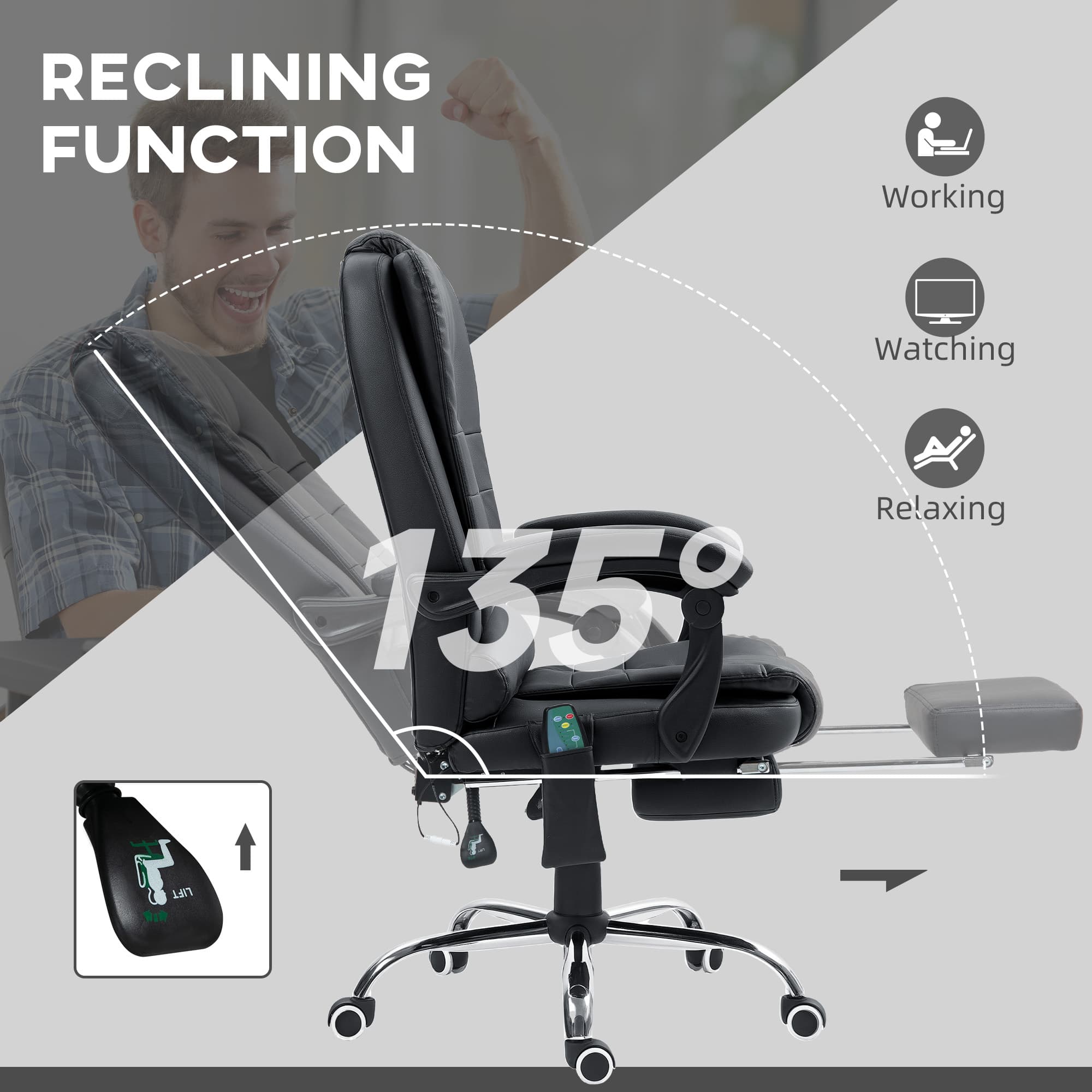 Transform Your Workday with the Vinsetto Heated Massage Chair - image 2