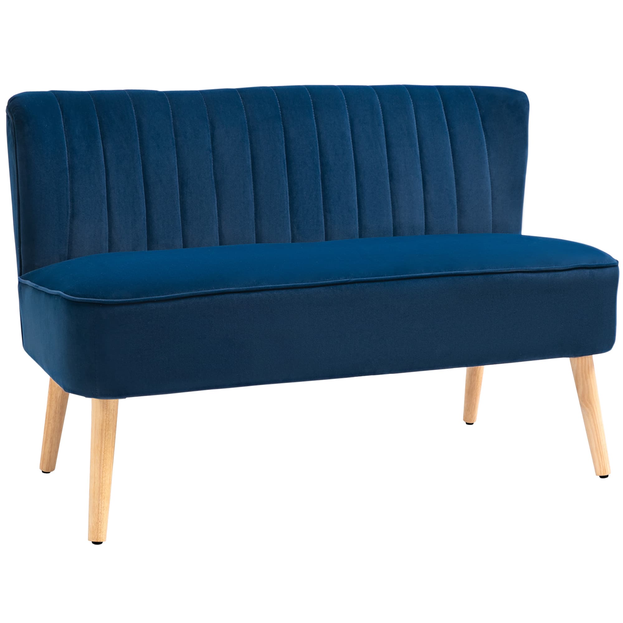 Modern Dark Blue 2-Seater Sofa for Effortless Comfort - Blue