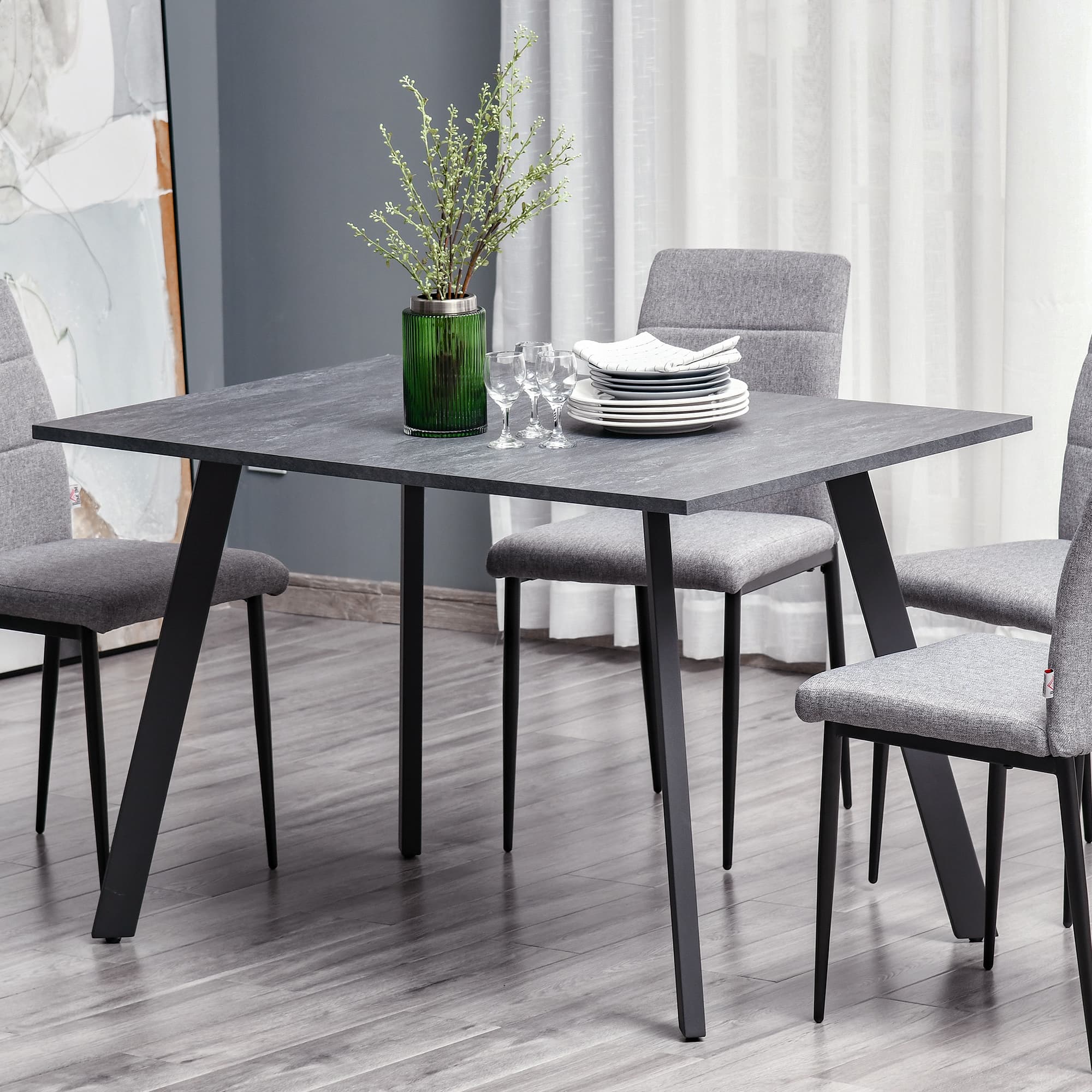 Contemporary Dark Grey Dining Table for Effortless Entertaining - image 3