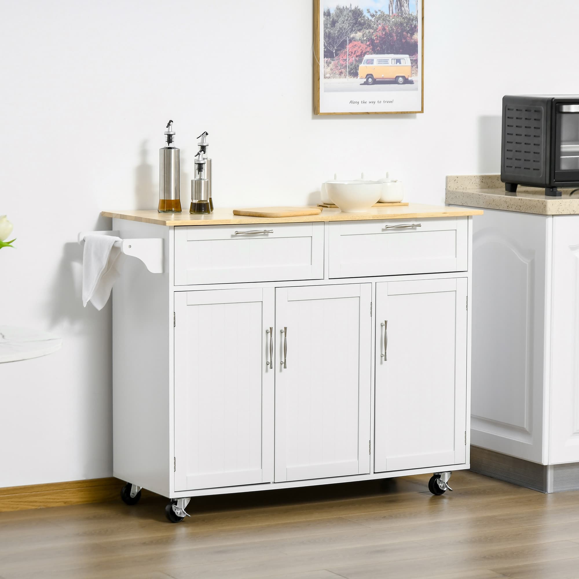 Effortless Storage with Our White Mobile Kitchen Island - image 1