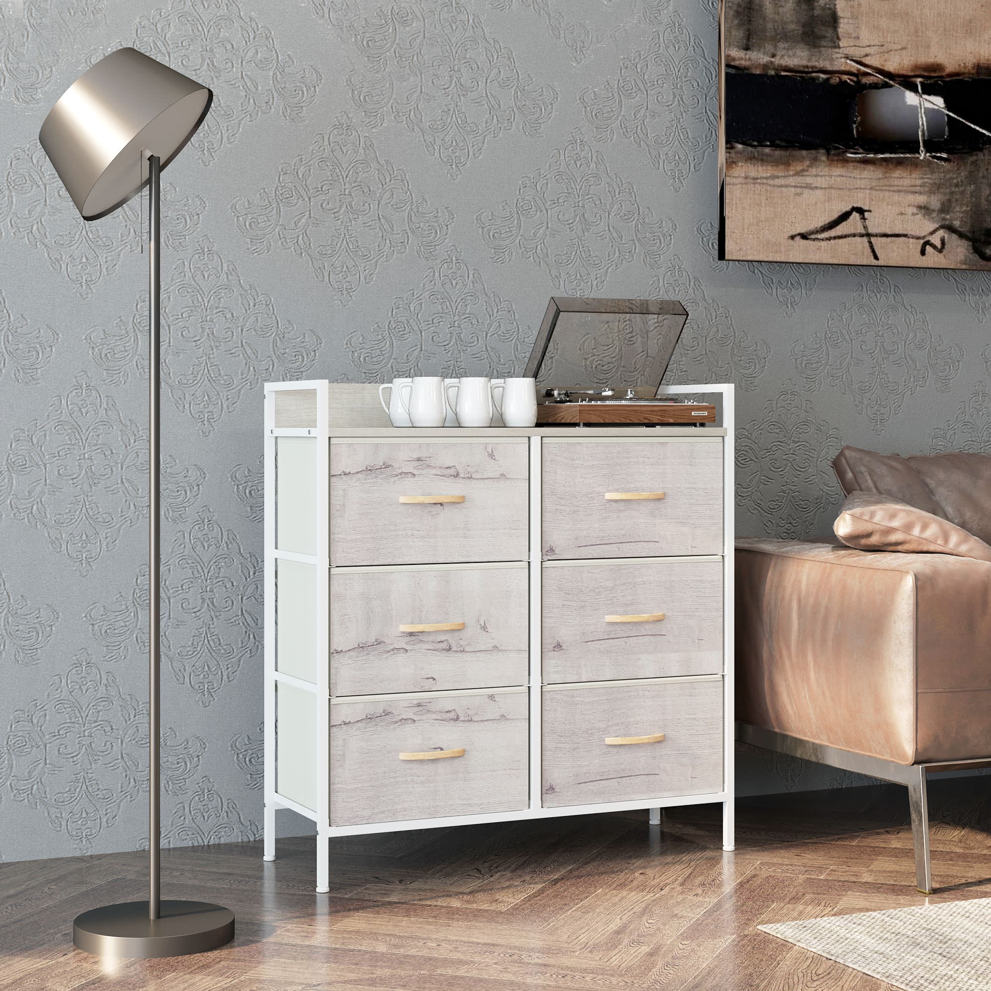 Effortless Storage with the Rustic 6-Drawer Fabric Chest - image 3