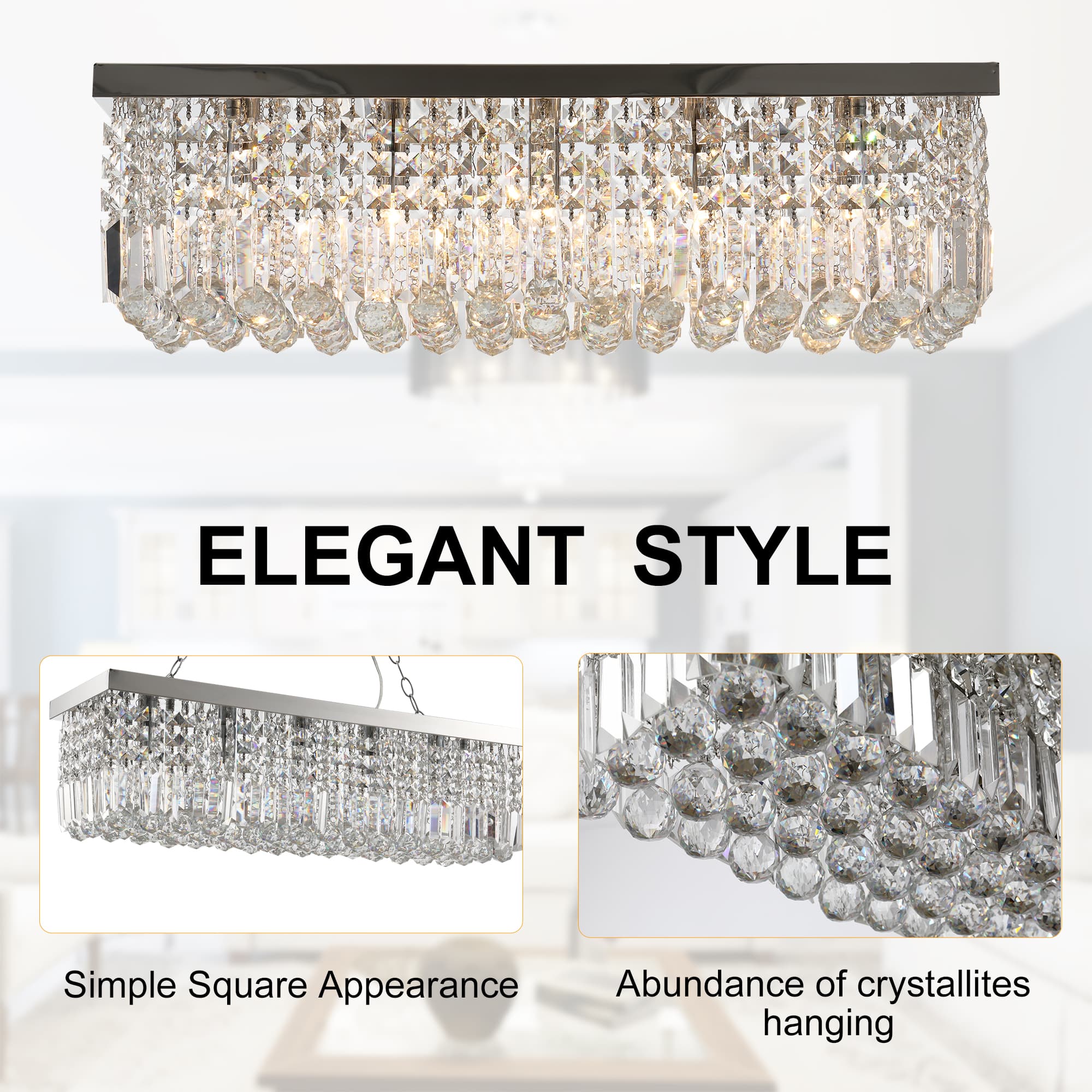 Transform Your Space with this Dazzling Square Crystal Chandelier - image 3