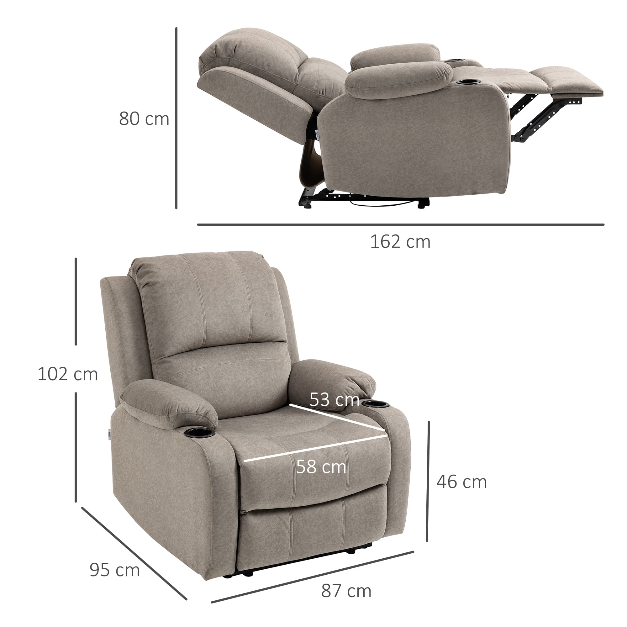 Effortless Comfort: Brown Microfibre Reclining Armchair - image 4