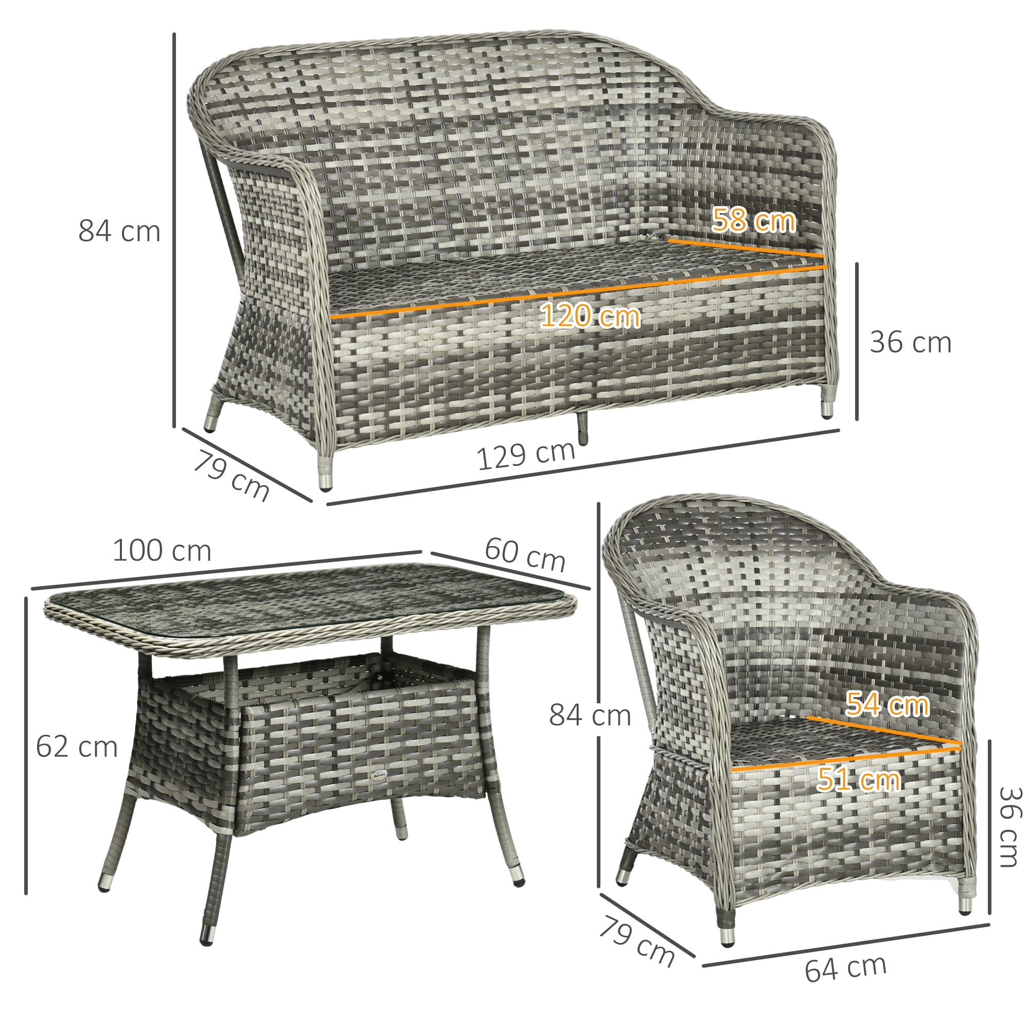 Transform Your Garden with this Grey 4-Piece Rattan Set - image 3