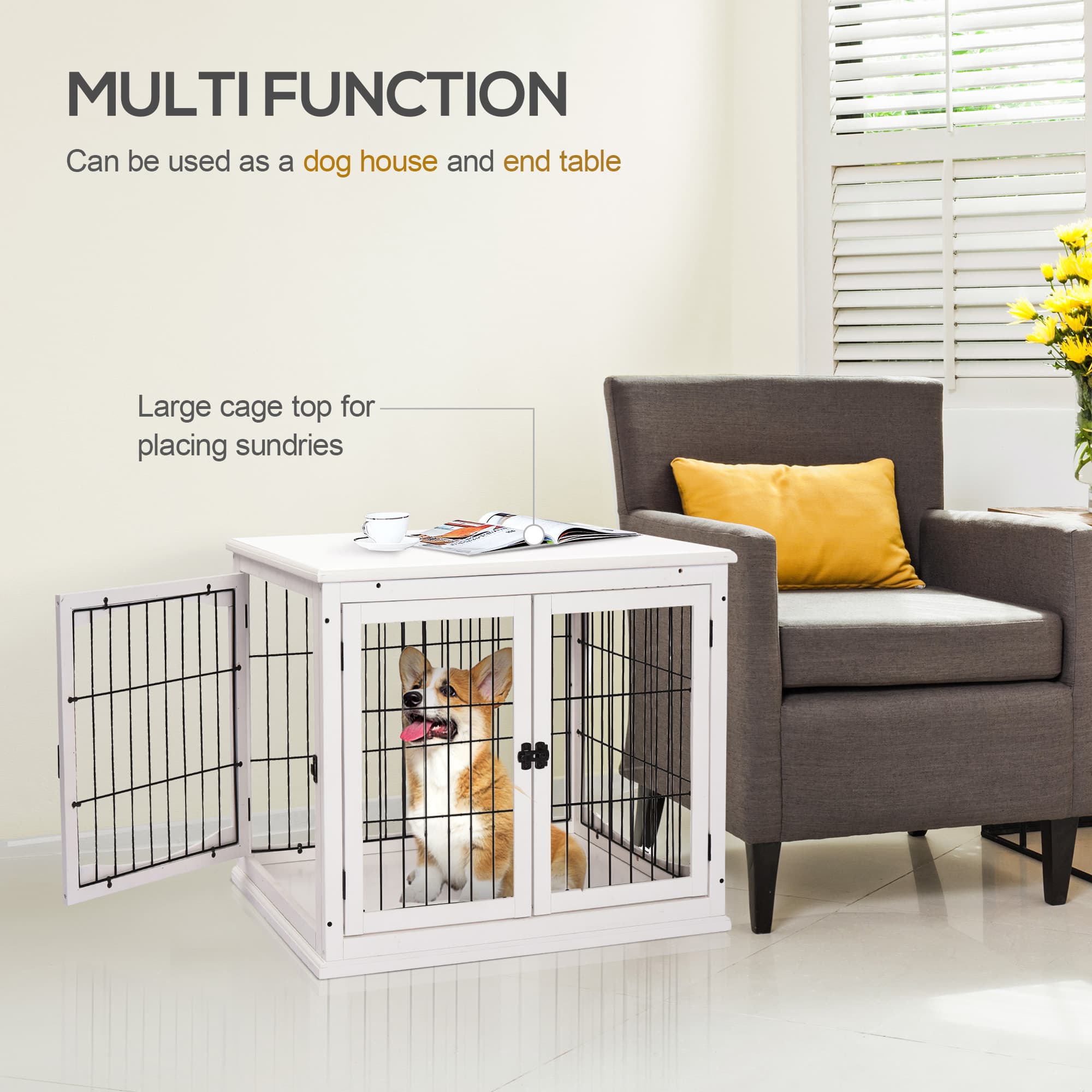 Dog Crate End Table That Looks Like Furniture - image 8