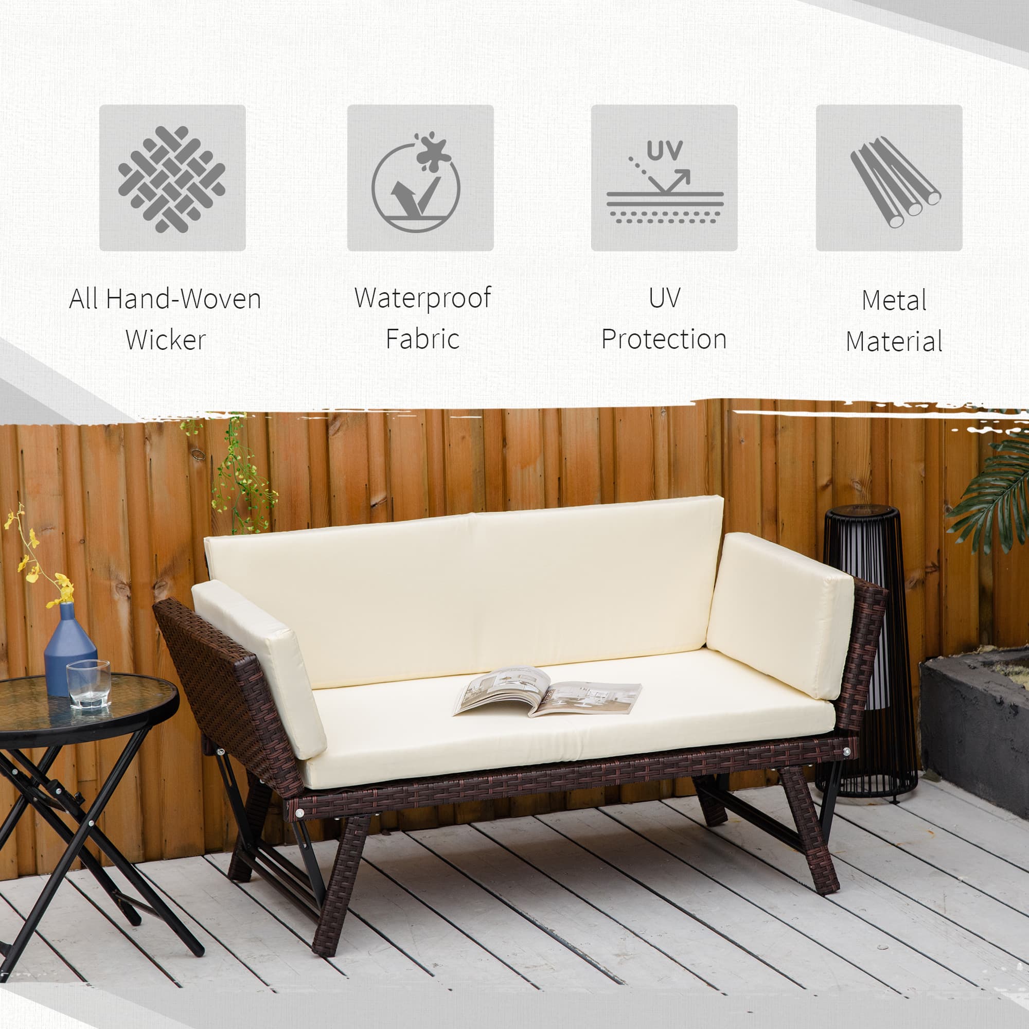 Transform Your Garden with this 2-in-1 Rattan Sofa Daybed - image 3