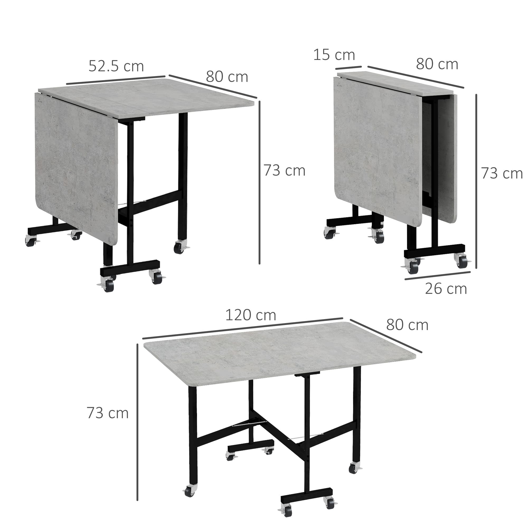 Transform Your Space With This Grey Marble Drop Leaf Table - image 5