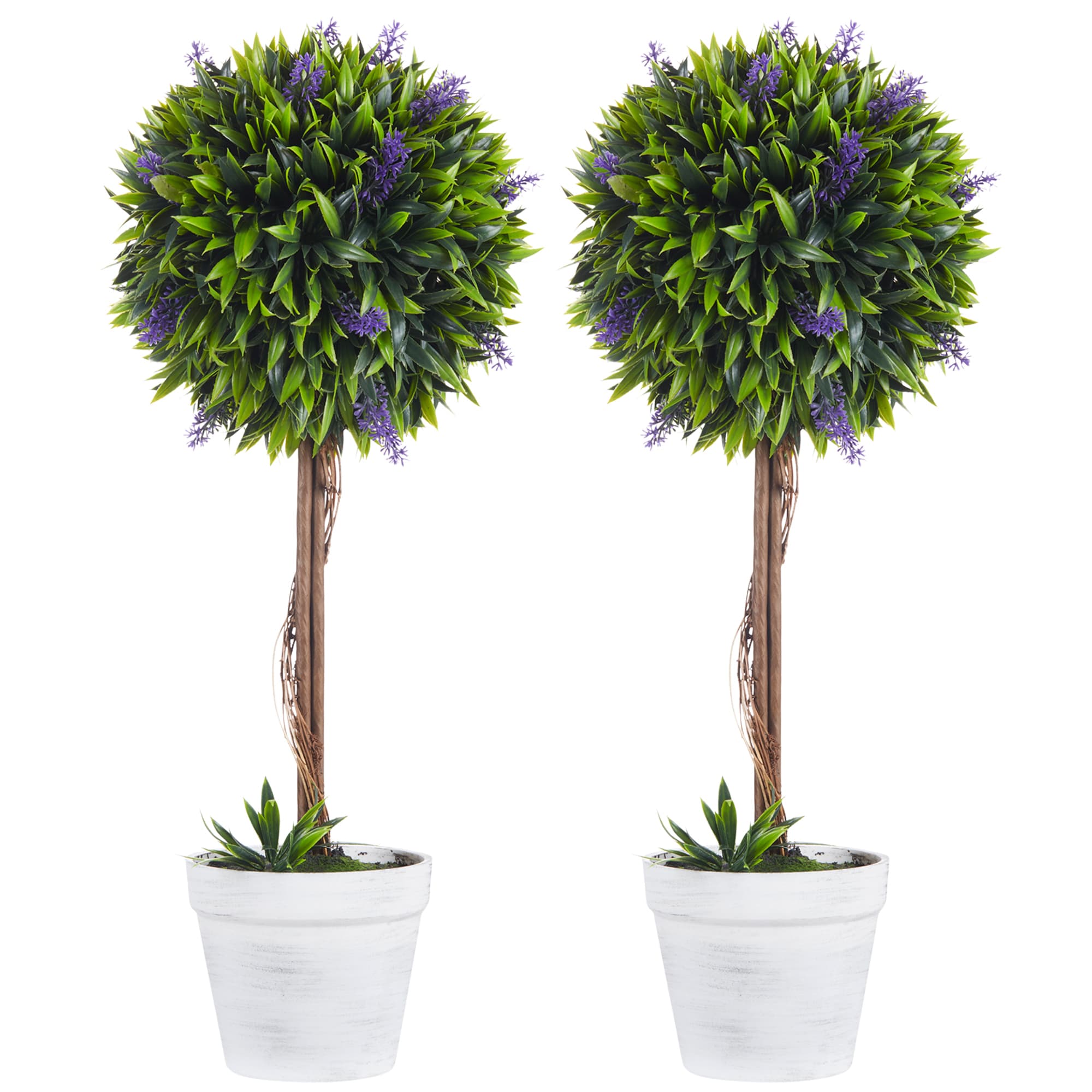 Set of 2 Artificial Lavender Topiary Trees, 60cm - image 10