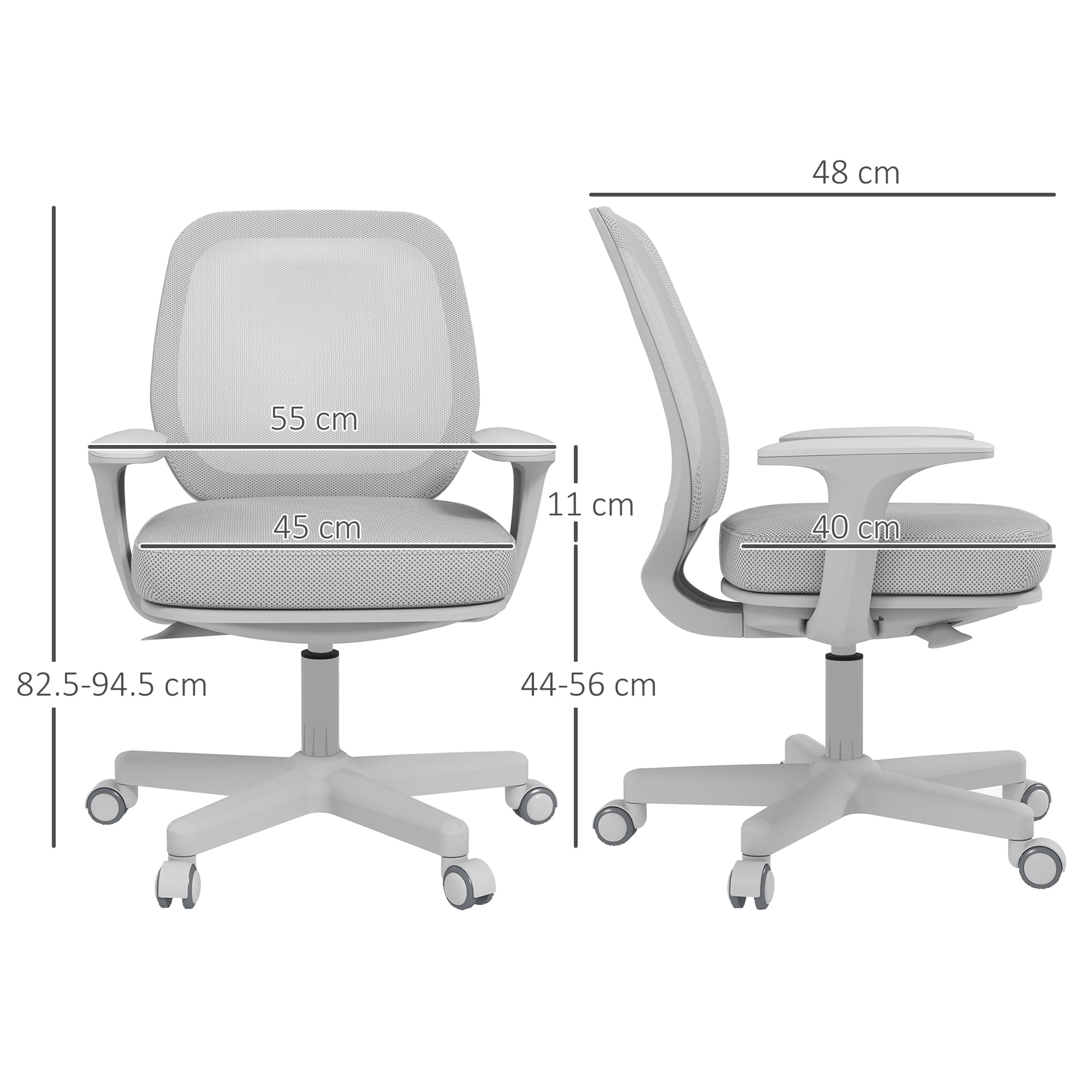 Vinsetto Grey Mesh Office Chair for All-Day Comfort - image 3