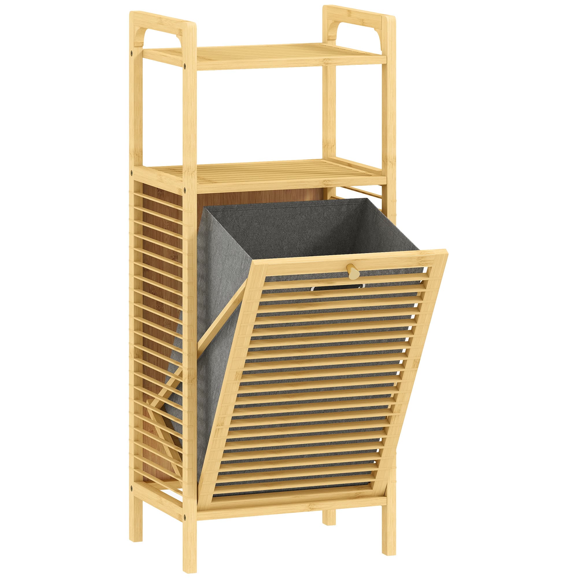 Bamboo Laundry Cabinet for Small Bathroom Storage - image 8