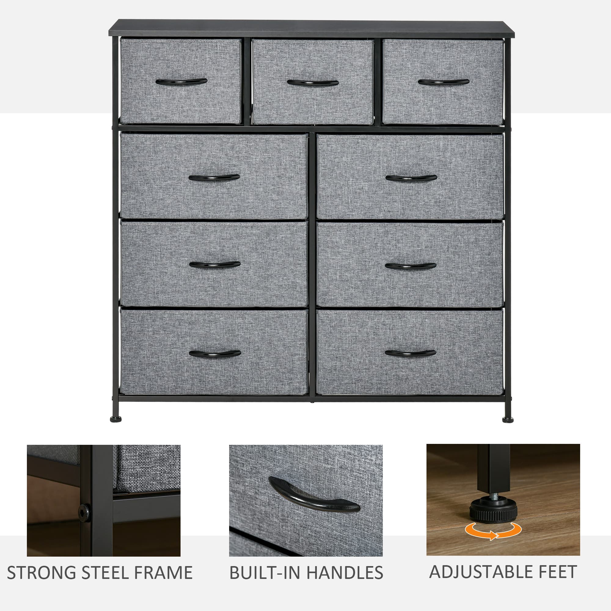 Transform Your Bedroom with this Grey 9-Drawer Dresser - image 1