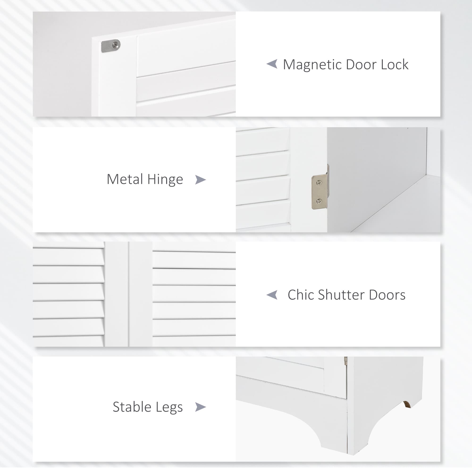 Effortless Storage: Tall White Retro Bathroom Cabinet - image 5