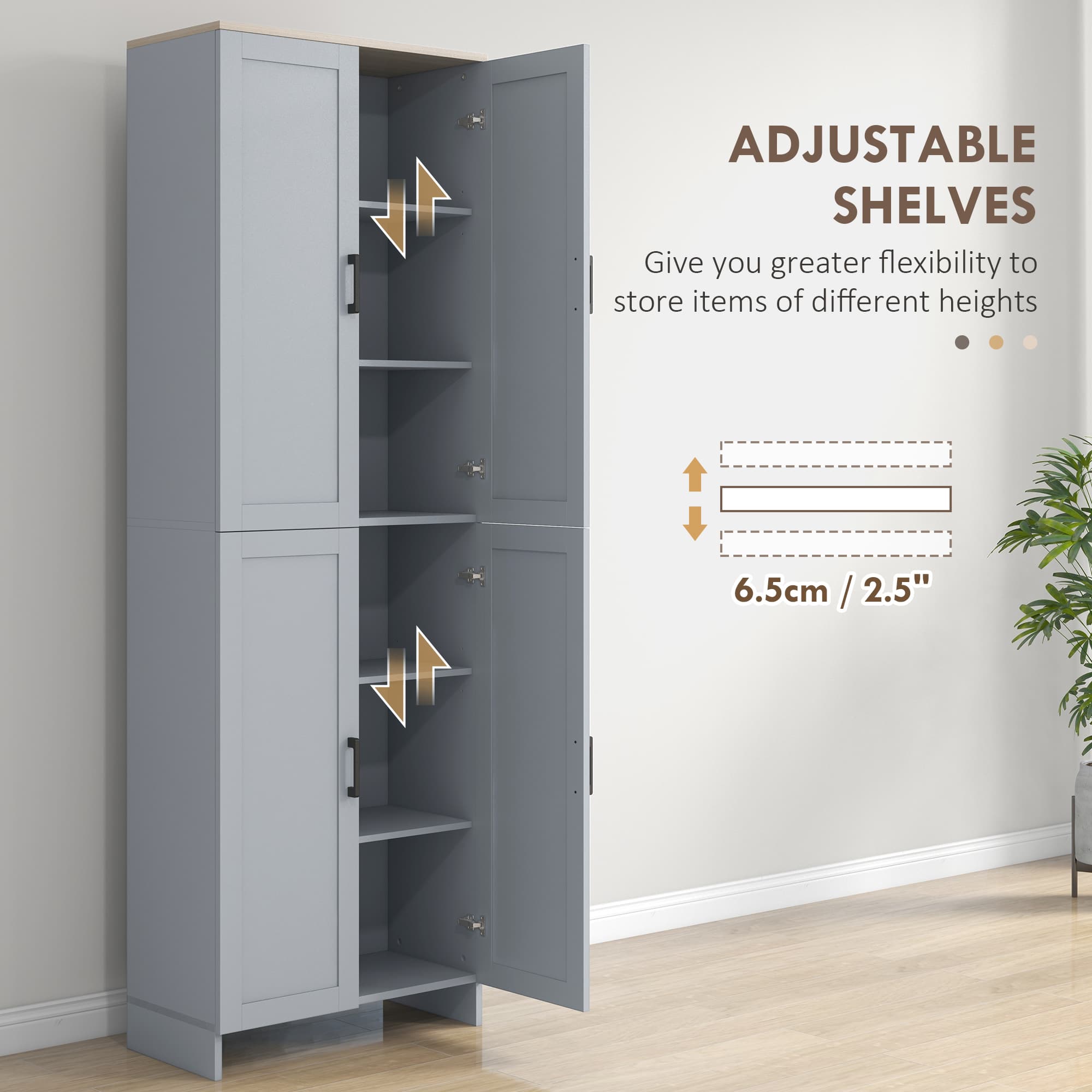 Transform Your Kitchen Storage With This Tall Grey Pantry Cupboard - image 1