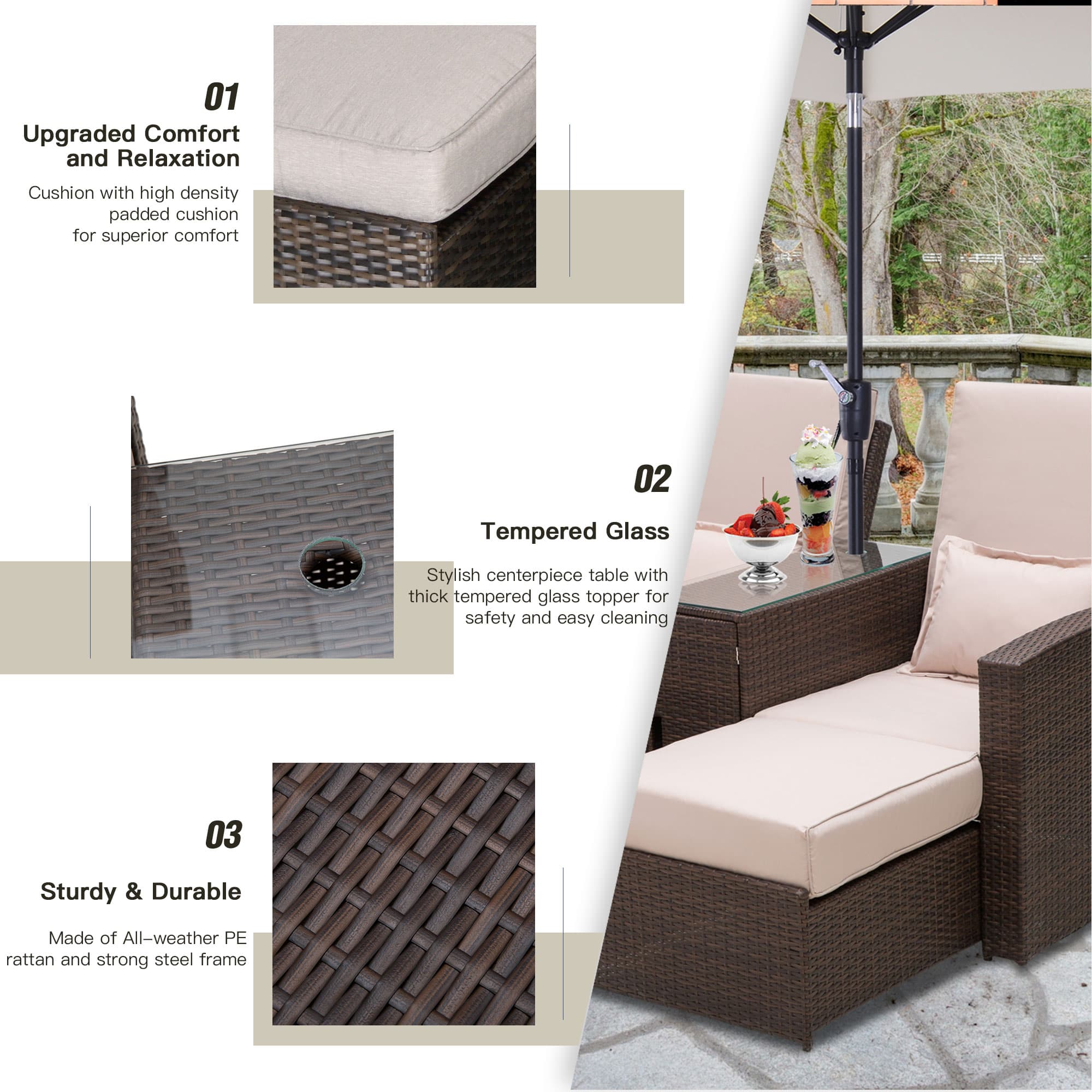 Transform Your Garden with this 2-Seater Rattan Lounger - image 5