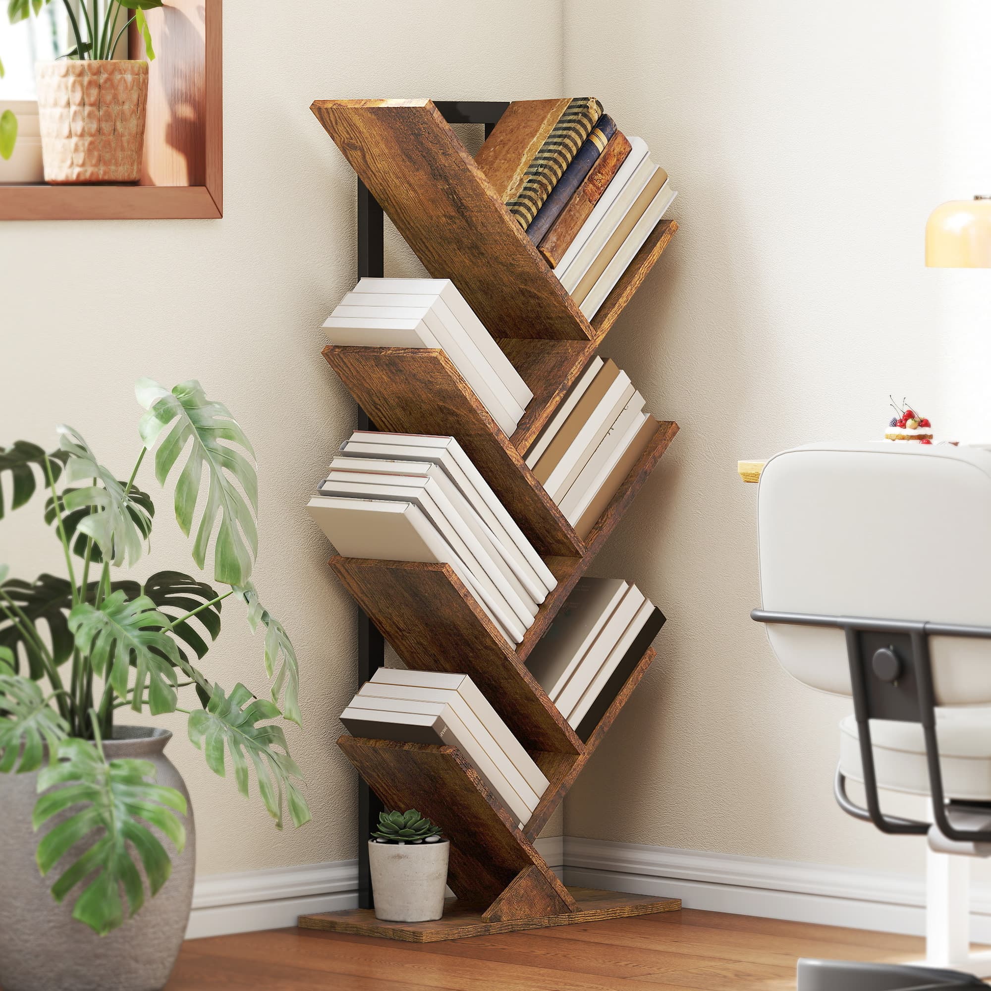 Six-Section Tree Bookcase for Books and Display - image 7
