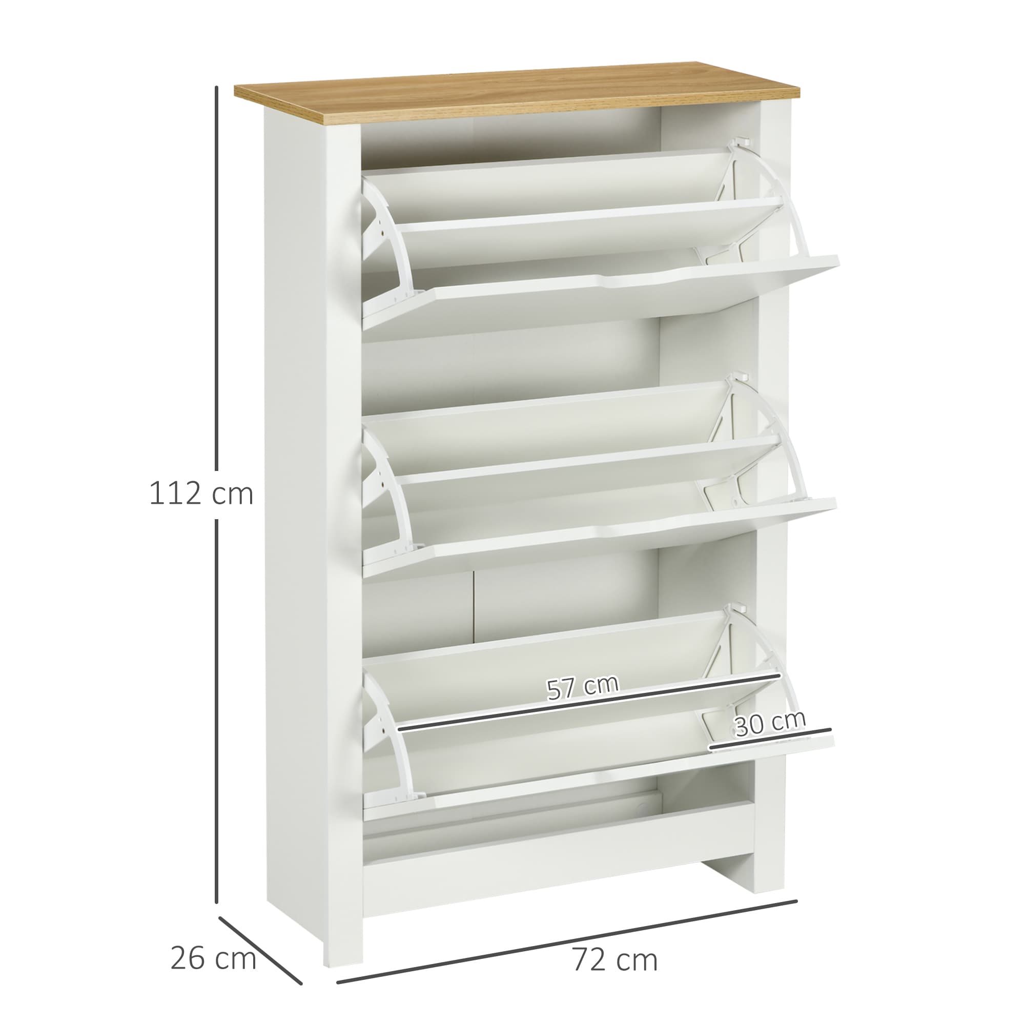 Effortless Hallway Storage: Slim White 3-Drawer Shoe Cabinet - image 5
