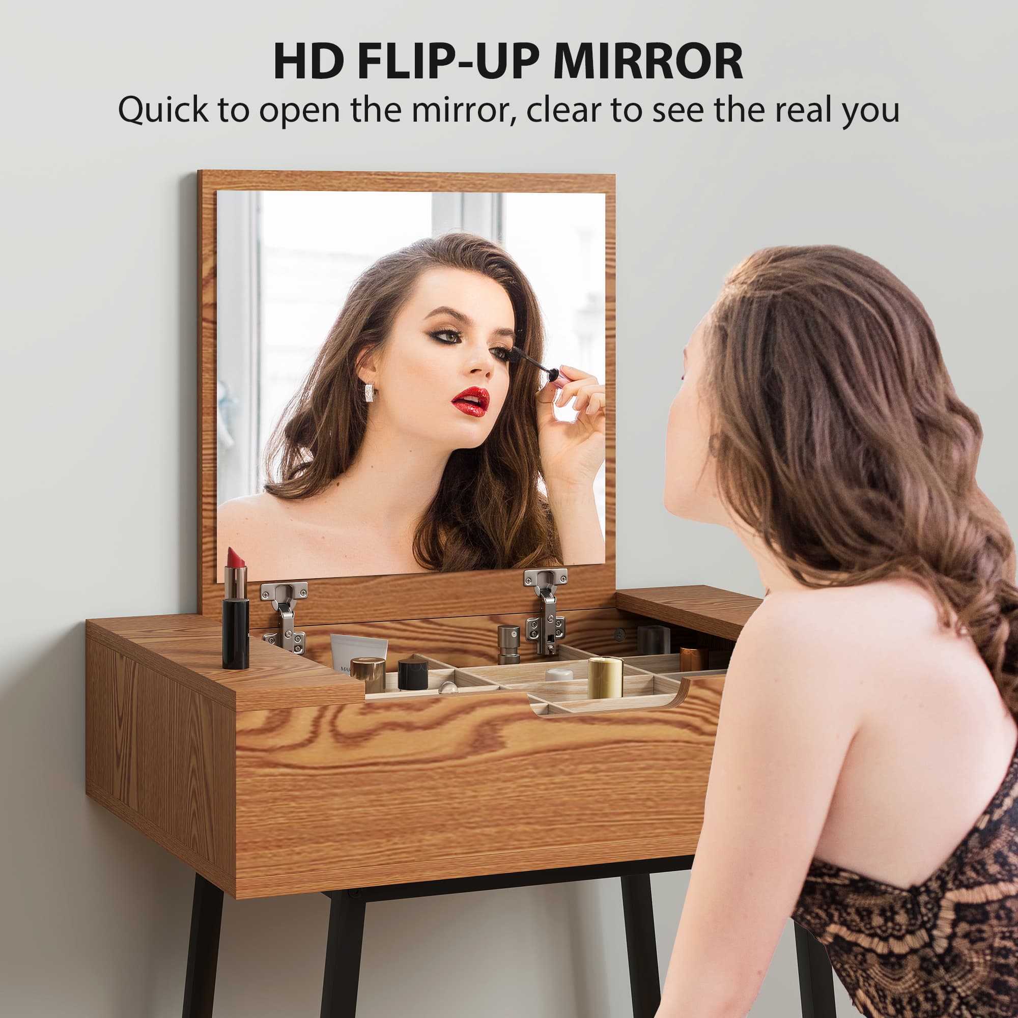 Transform Your Space with this Industrial Flip-Top Vanity Desk - image 4